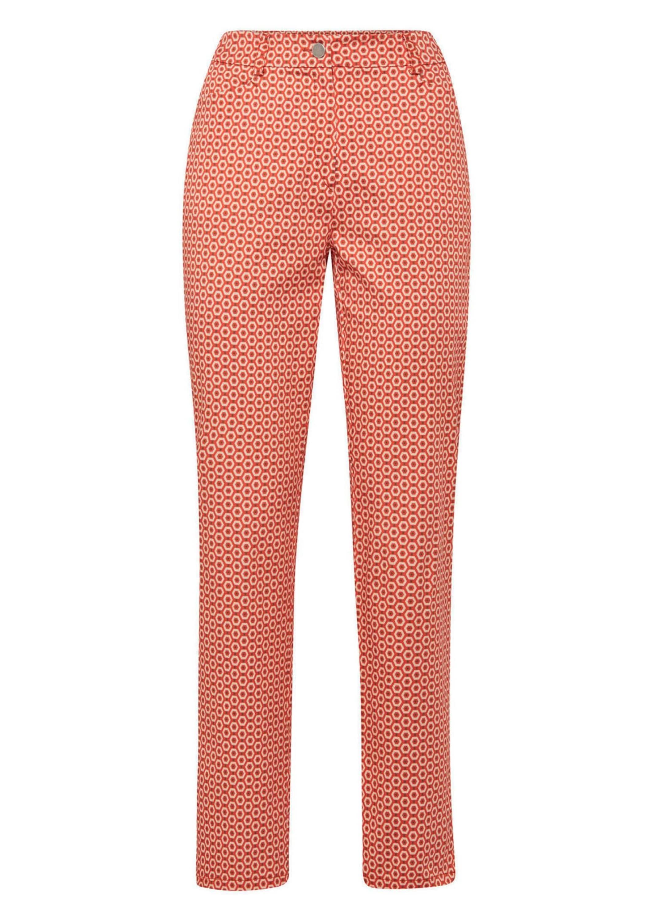 GOLDNER Chinos "Kurzgröße Trageangenehme Hose mit grafischem Minimaldruck" Ohne