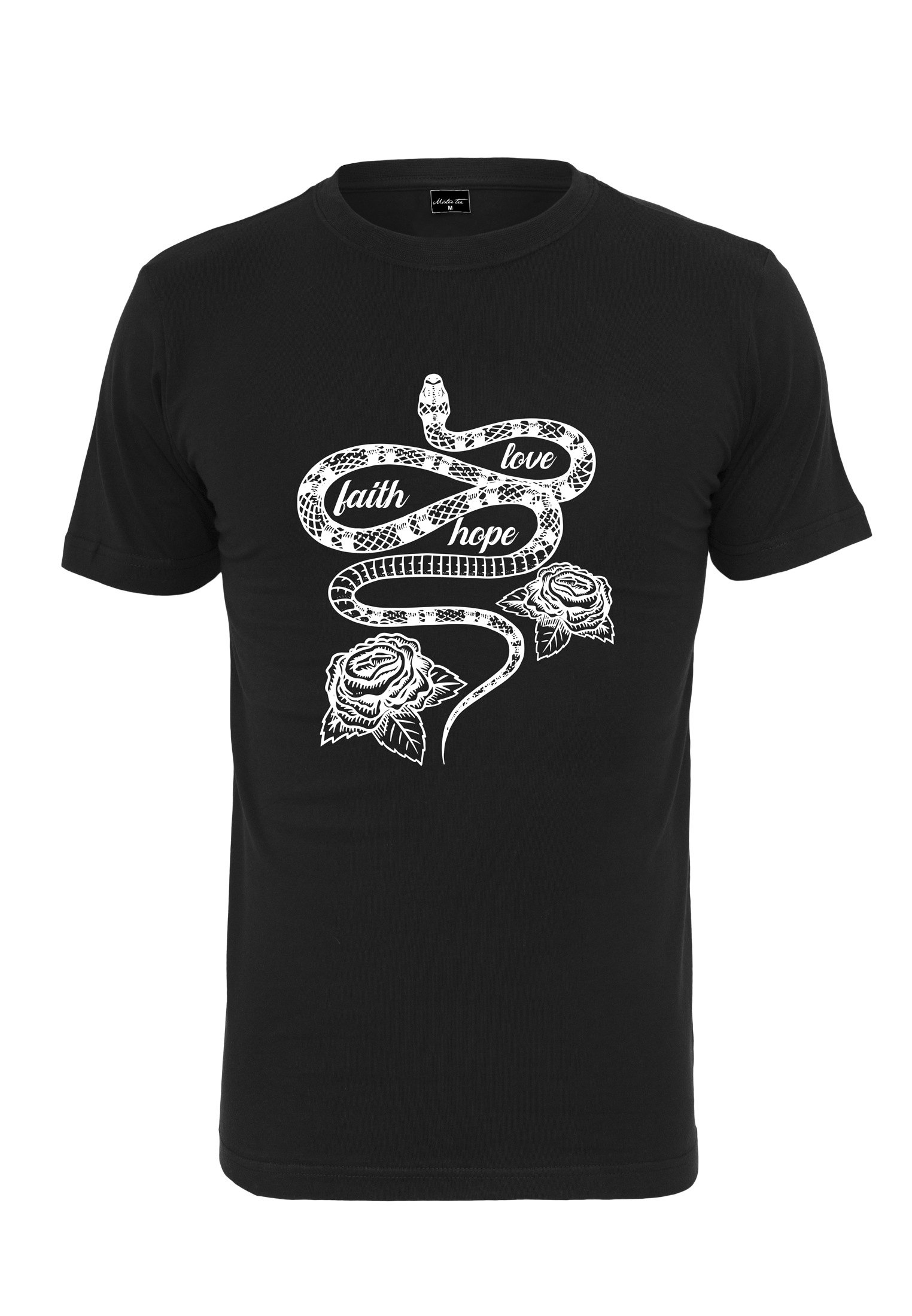 MisterTee T-Shirt "MisterTee Herren Snake Love Faith Hope Tee" 1 Stk.