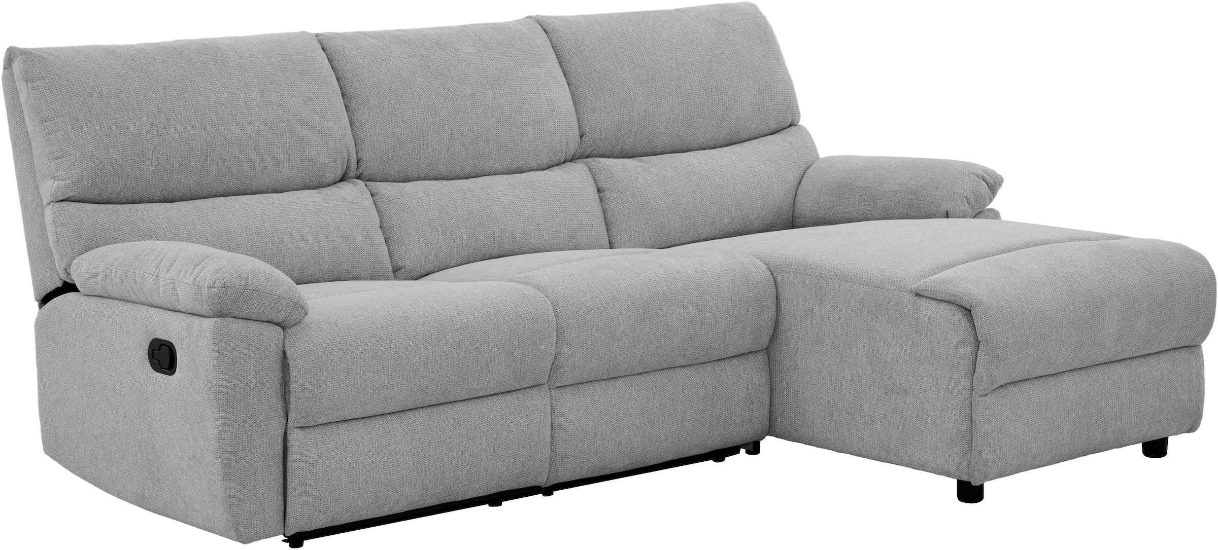 Home affaire Ecksofa »LANNOY, L-Form,  233cm, manuelle u. elektrische Funktion, mit USB A/C,« Liegefunktion 105°-150°, Federkern, Struktur fein