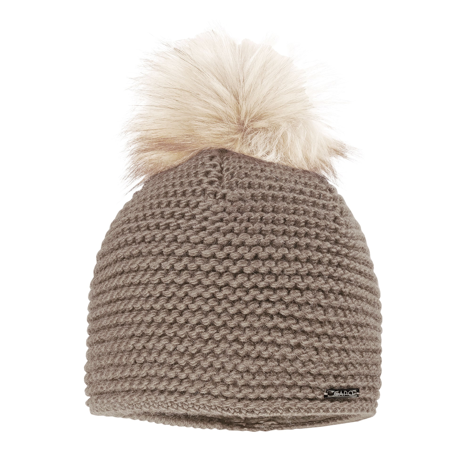 CAPO Bommelmütze Grobstrick, unifarben, gefüttert