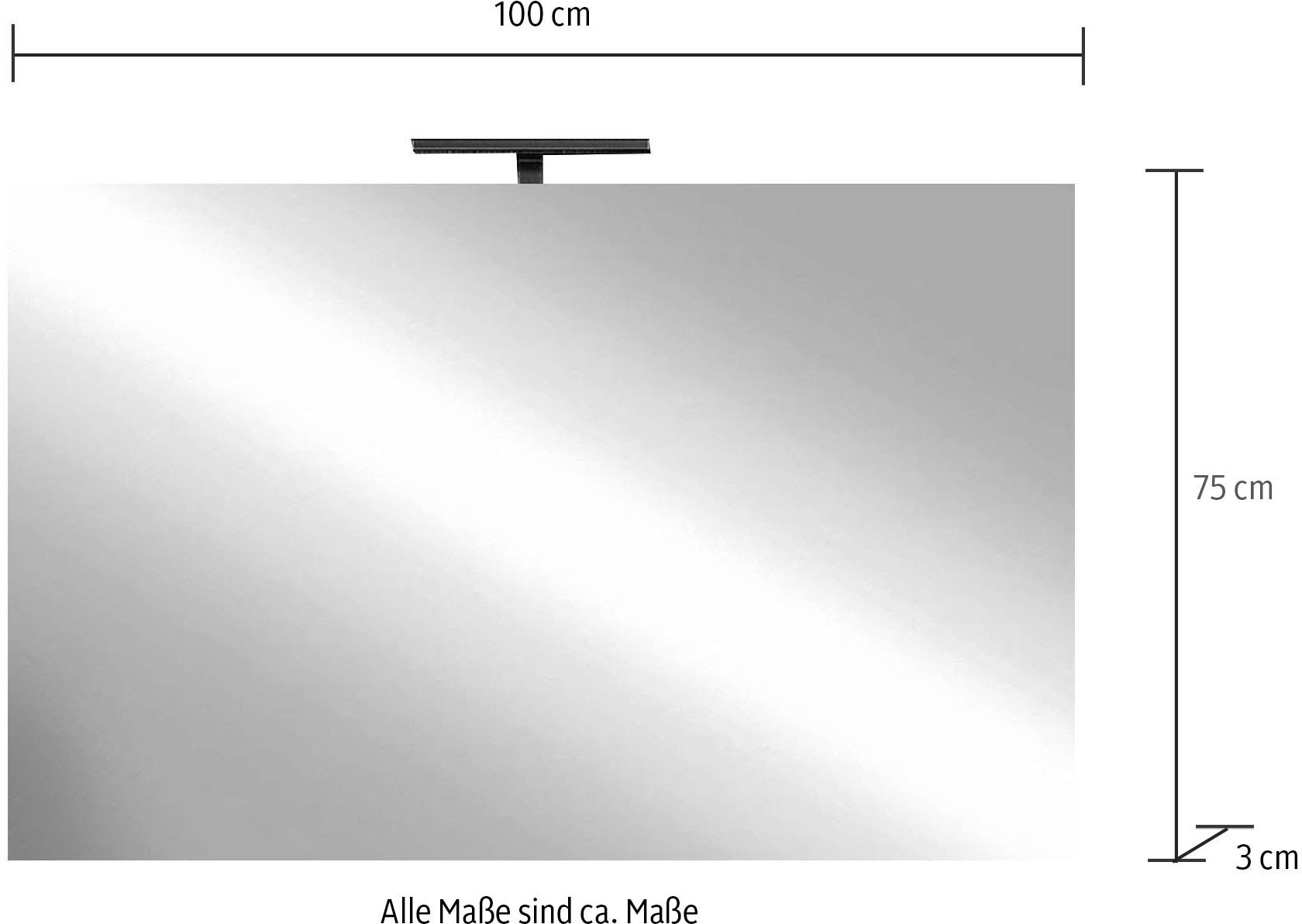 welltime Badspiegel »Neutral«, Spiegel mit Beleuchtung LED, Breite 100, Höhe 75 cm