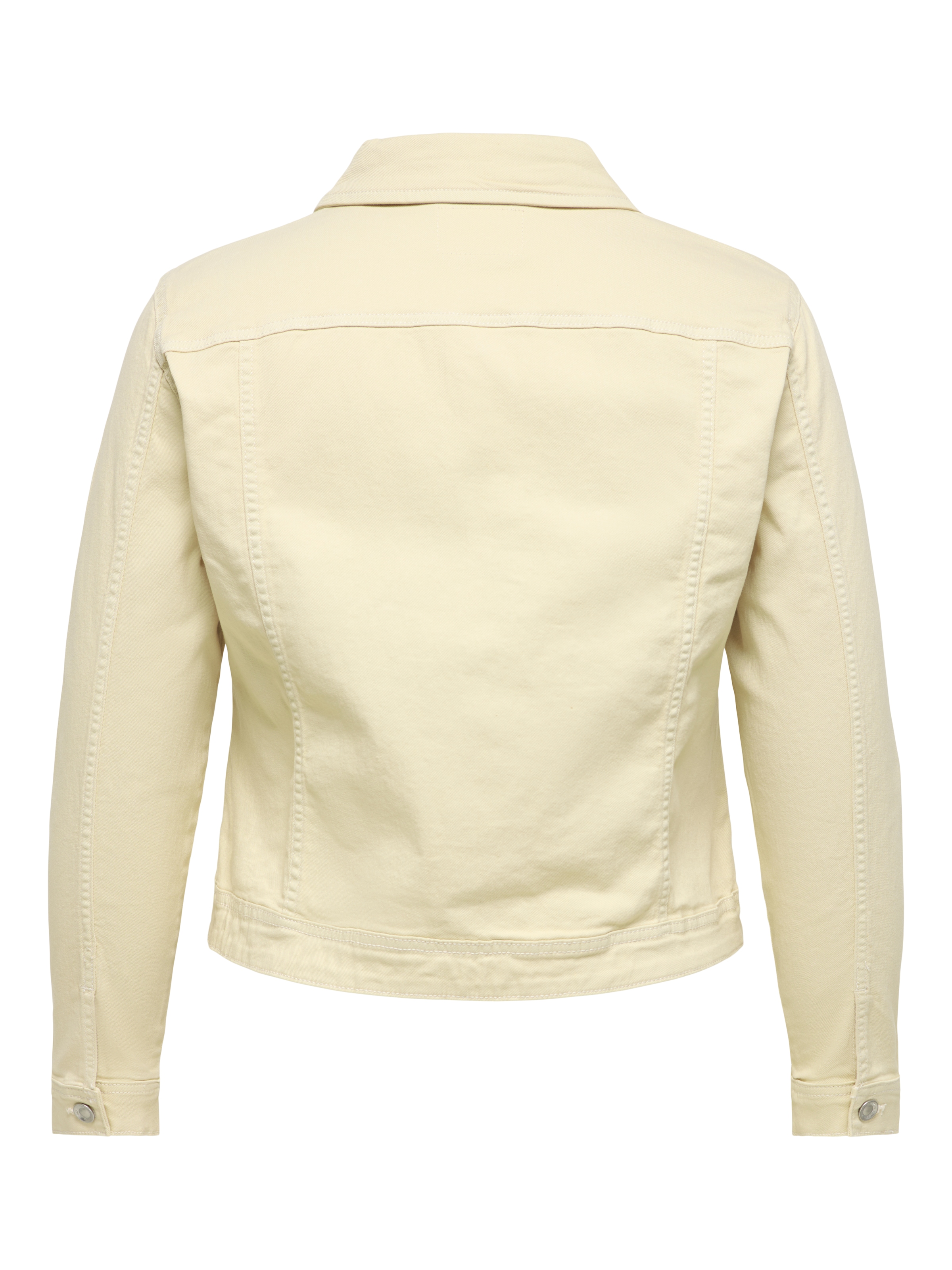 Jeansjacke ONLY CARMAKOMA "CARWESPA COLOUR DENIM JACKET DNM", Damen, Gr. 48, ecru, Web, Obermaterial: 79% Baumwolle, 20% Polyester, 1% Elasthan, unifarben, regular fit normal, Jacken Jeansjacke 3