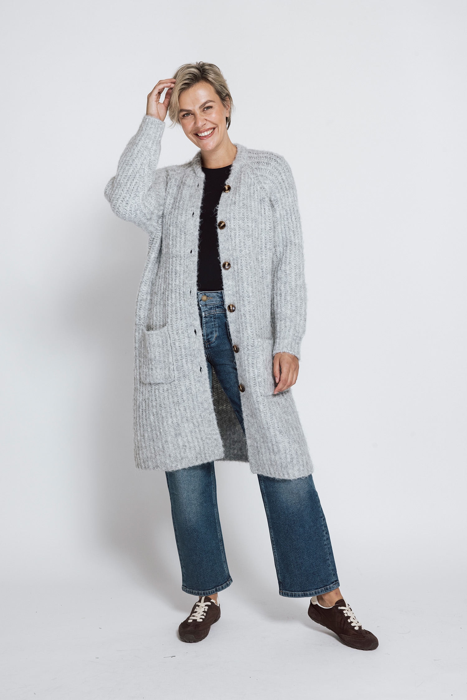 Zhrill Cardigan »CORINNA LONG« lockere Passform, unifarbenes Design, für lässigen Casual-Stil