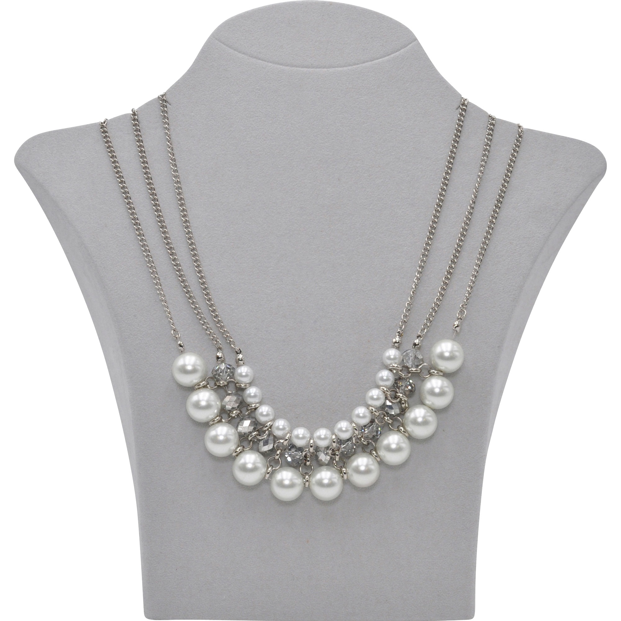 Collierkettchen »Metall silberfarben mit Perlen weiß«