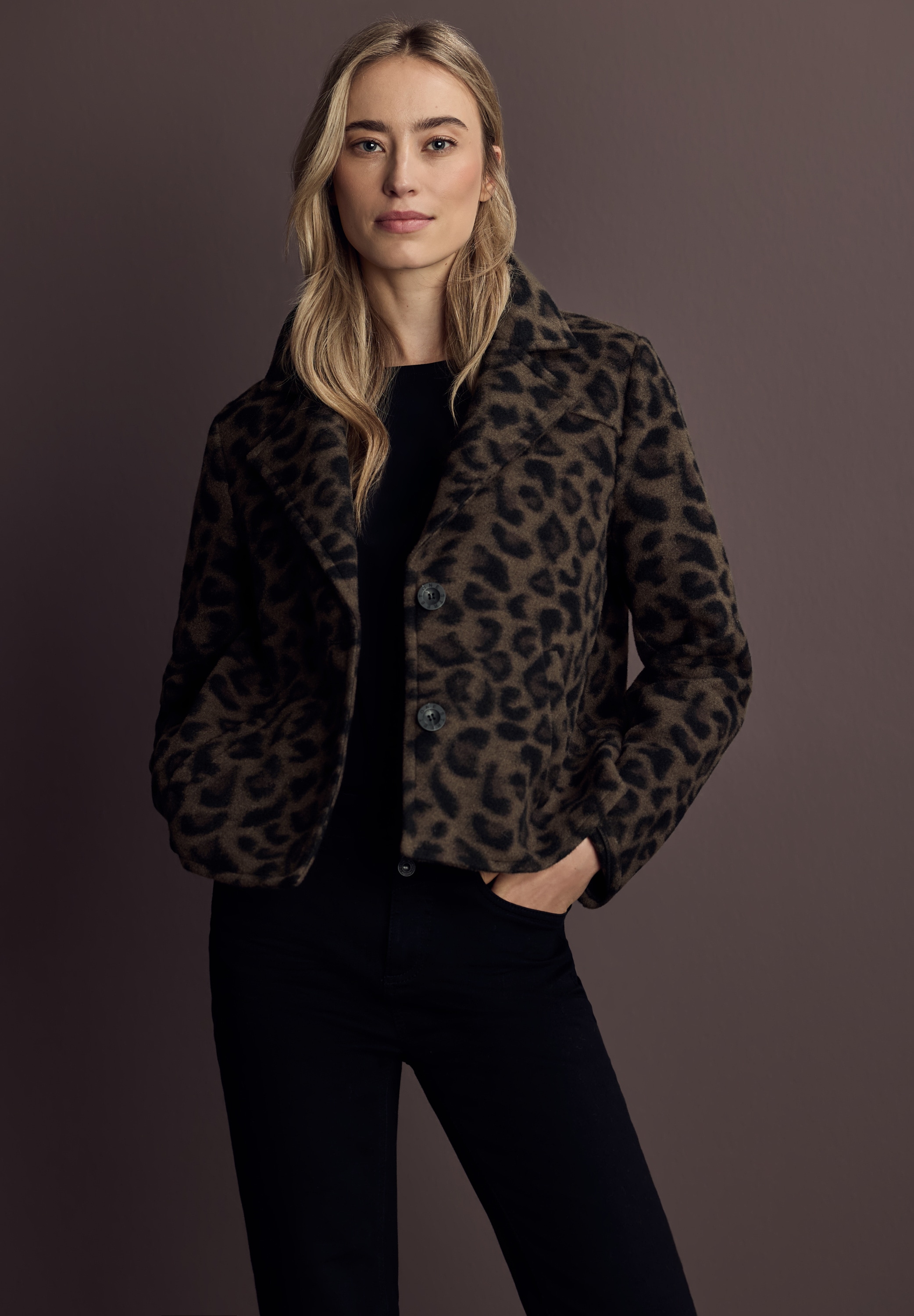 STREET ONE Trenchcoat mit allover Leoprint