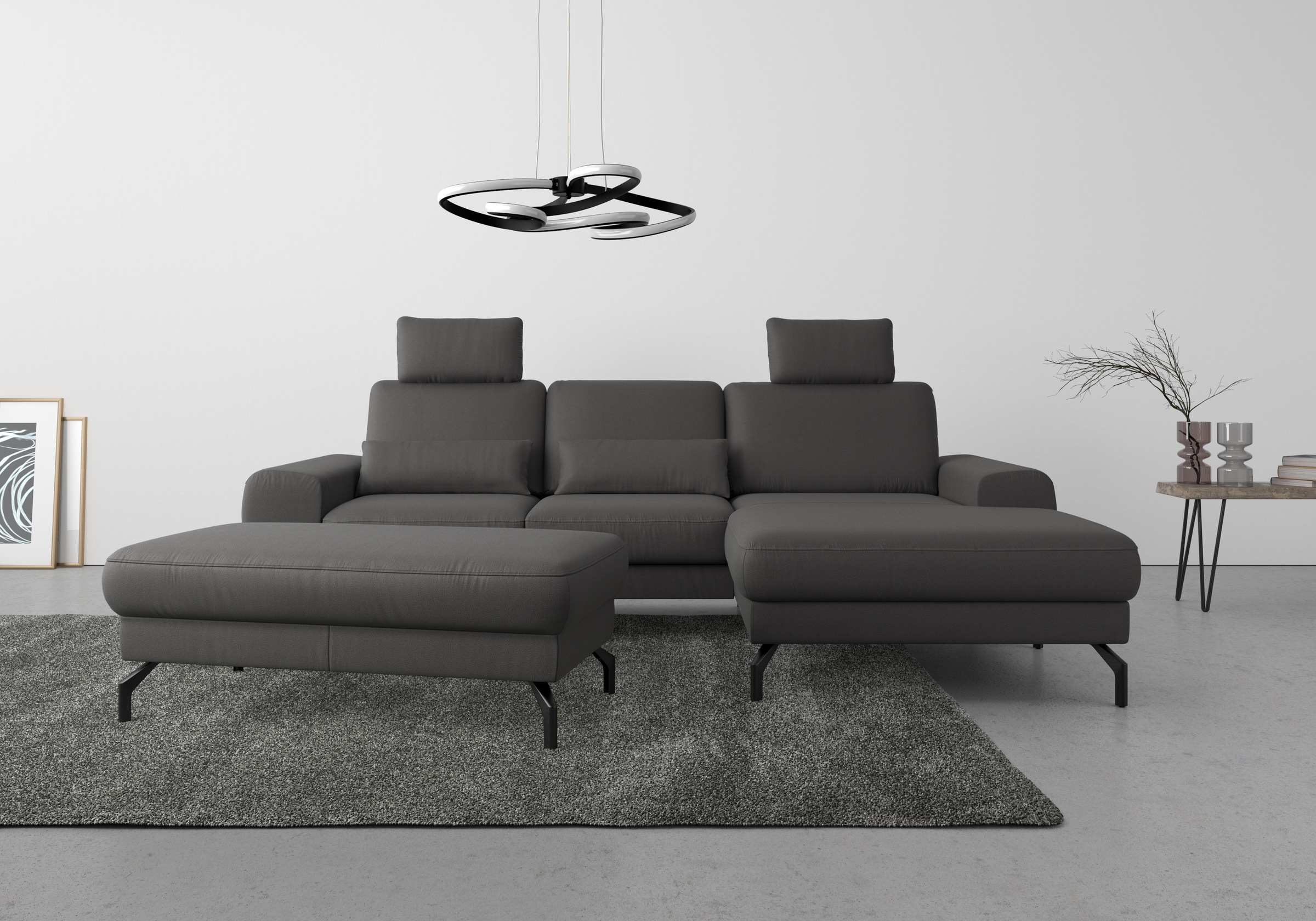 sit&more Ecksofa "Cinturo L-Form" inklusive Sitztiefenverstellung und Federkern, Sitzhöhe 48 cm
