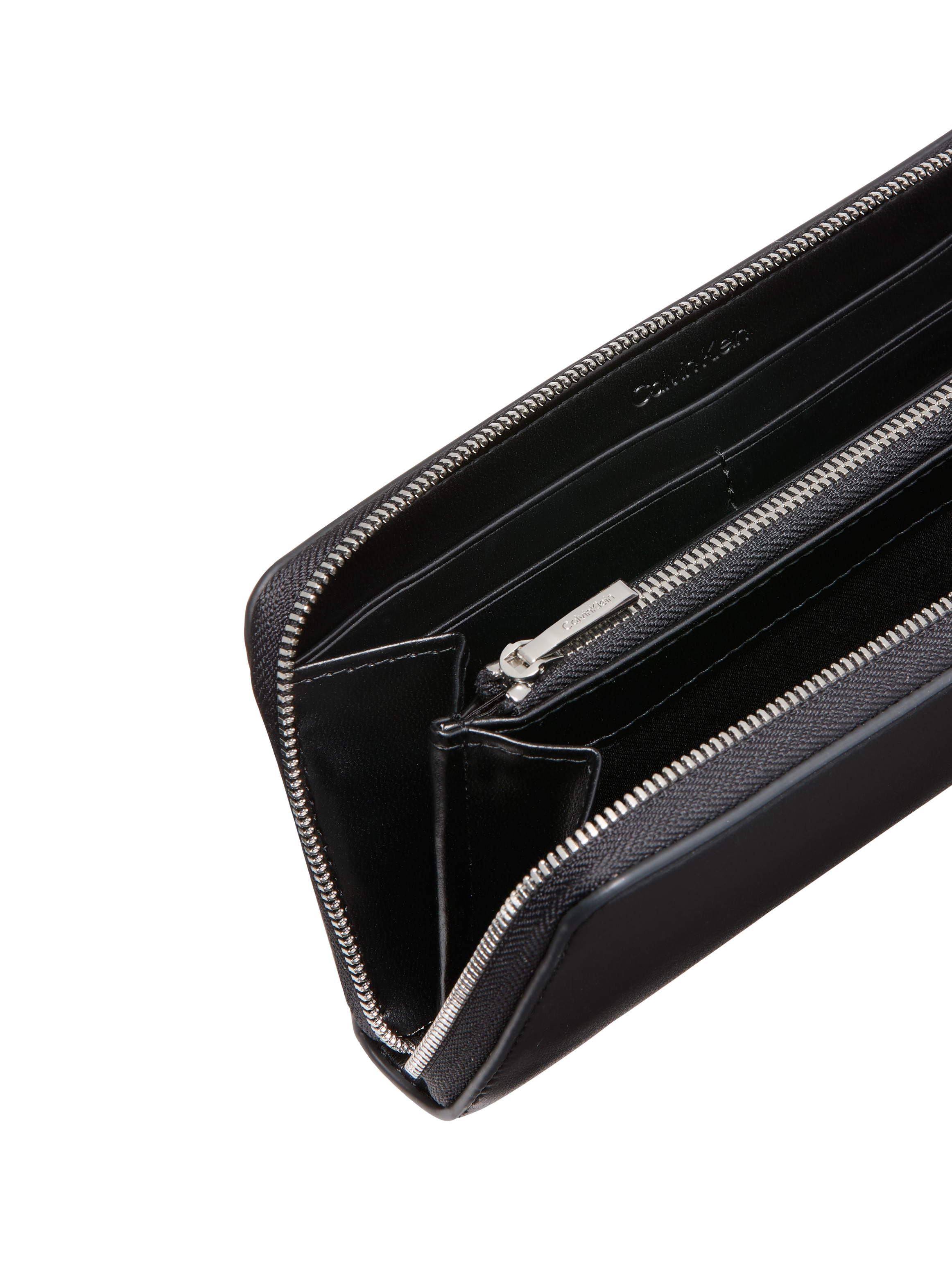 Calvin Klein Geldbörse »WEBBING STRAP LONG ZIP AROUND« Damen Portemonnaie, Geldbeutel, Money Pocket mit CK-Logo