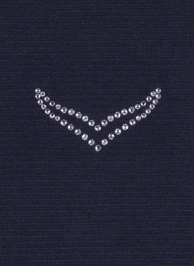 Trigema Sweatshirt »TRIGEMA Shirt mit kurzen Ärmeln mit Kristallsteinen«