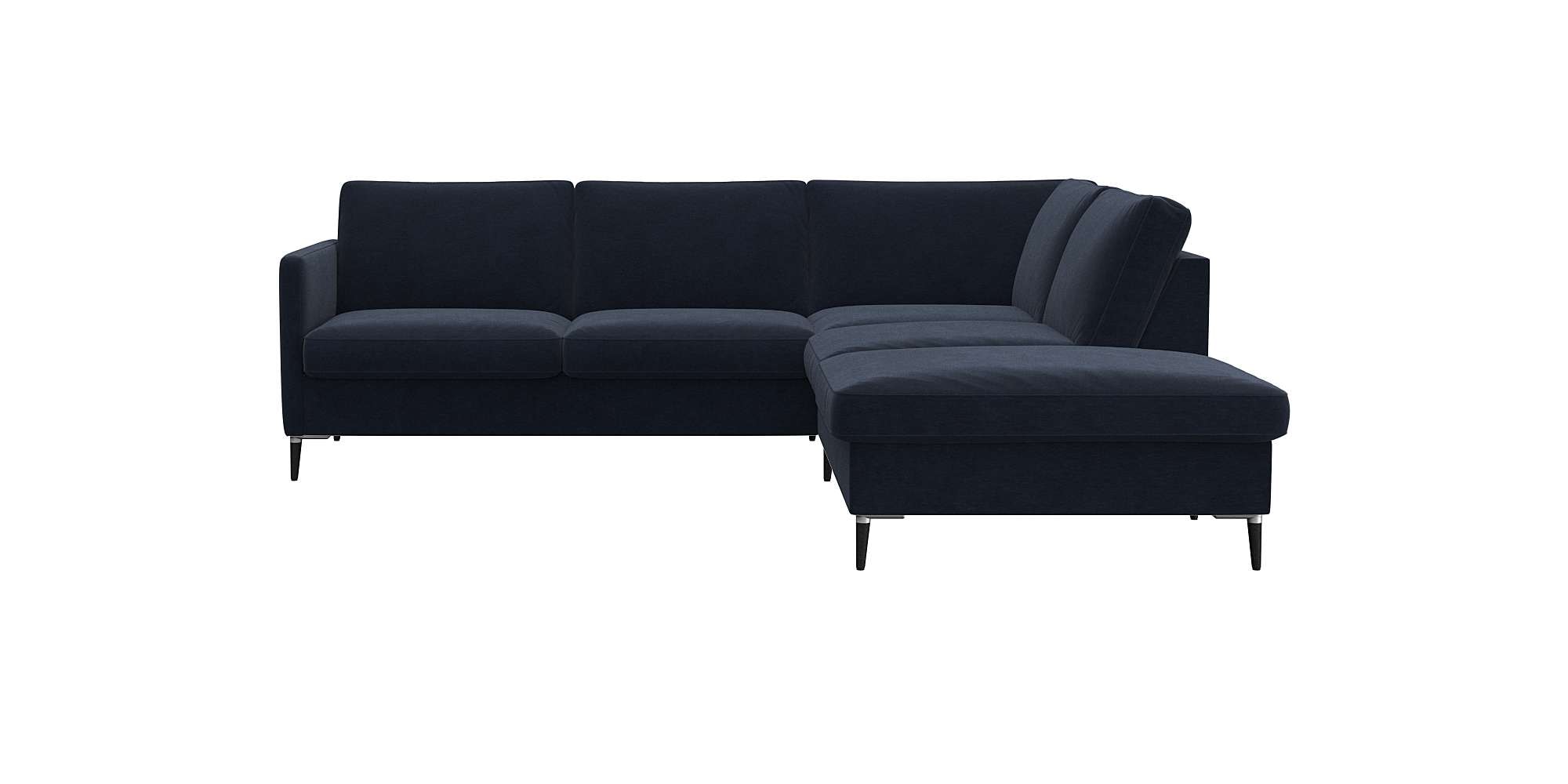 FLEXLUX Ecksofa "Fiore, L-Form", schmale Armlehnen, Füße Alu/schwarz, B/T 2 günstig online kaufen