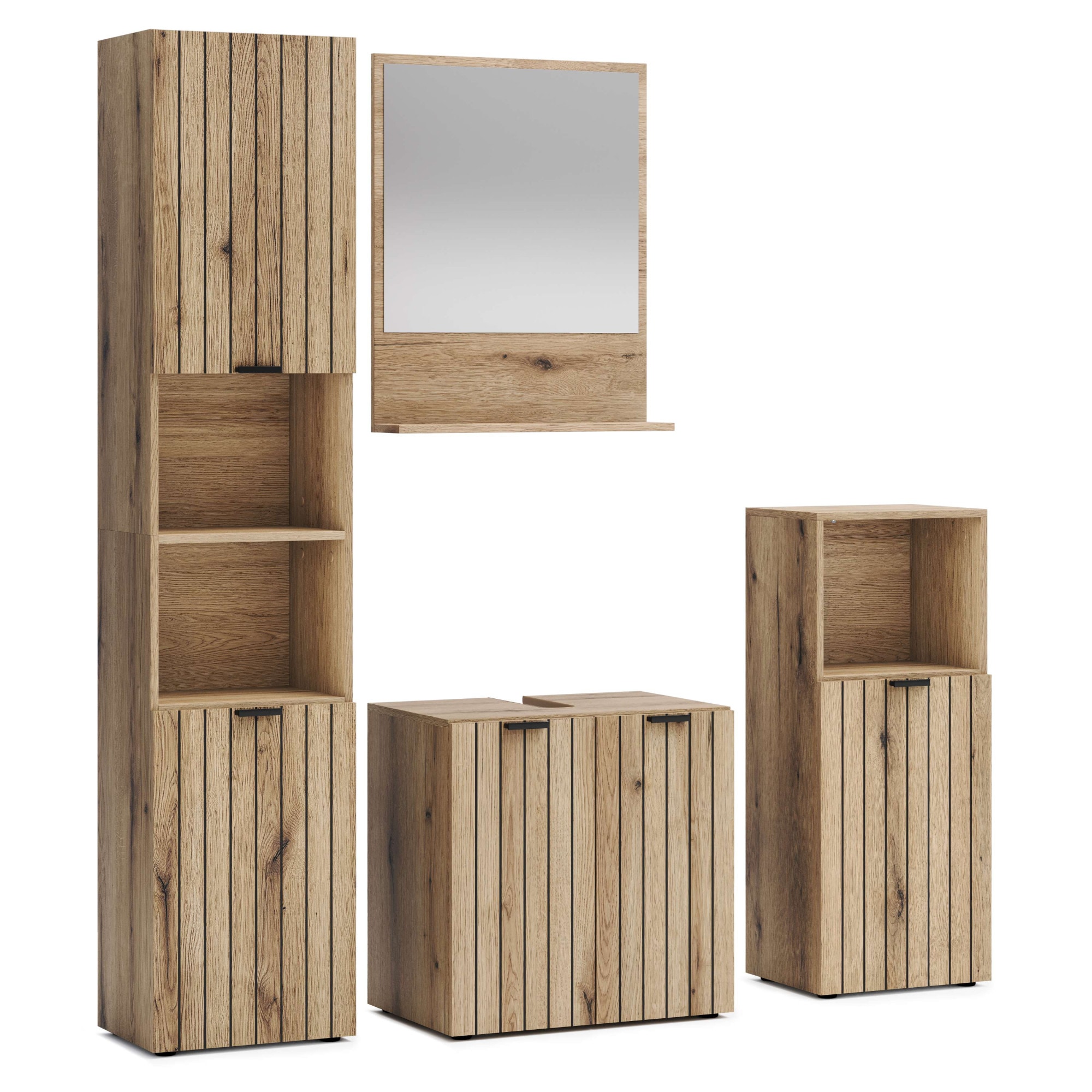 OTTO home Waschbeckenunterschrank »Amrum« Breite 60 cm dekorative Lamellenoptik