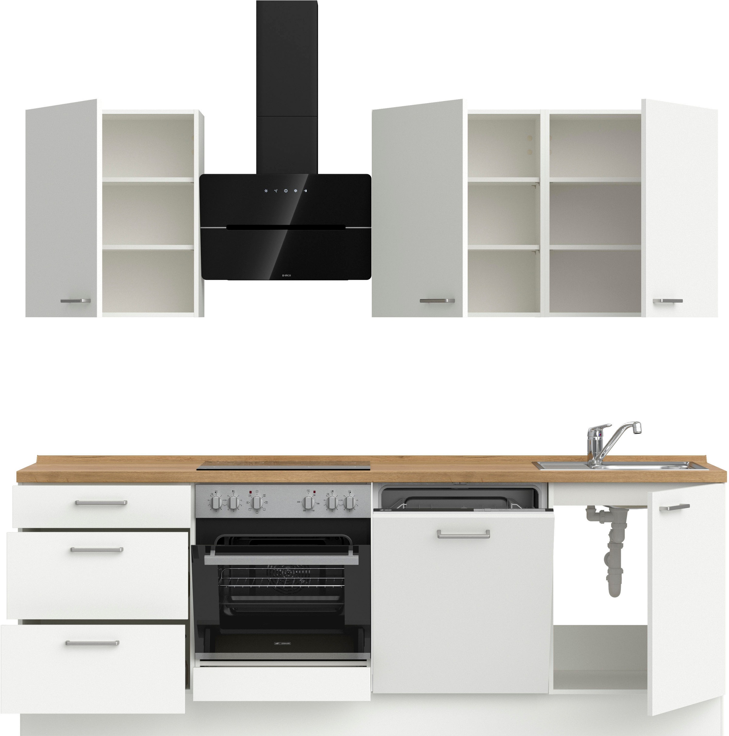 nobilia® Küchenzeile »"Touch II"«, vormontiert, Ausrichtung wählbar, Breite 240 cm, wahlw. mit E-Geräten