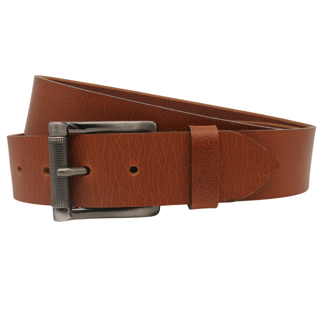 Ledergürtel ANNAMATONI "AnnaMatoni Ledergürtel Fjord Ledergürtel Fjord", Herren, Gr. TW90 - 105cm Gesamtlänge, braun (cognac 640), 100% Leder, Gürtel Ledergürtel