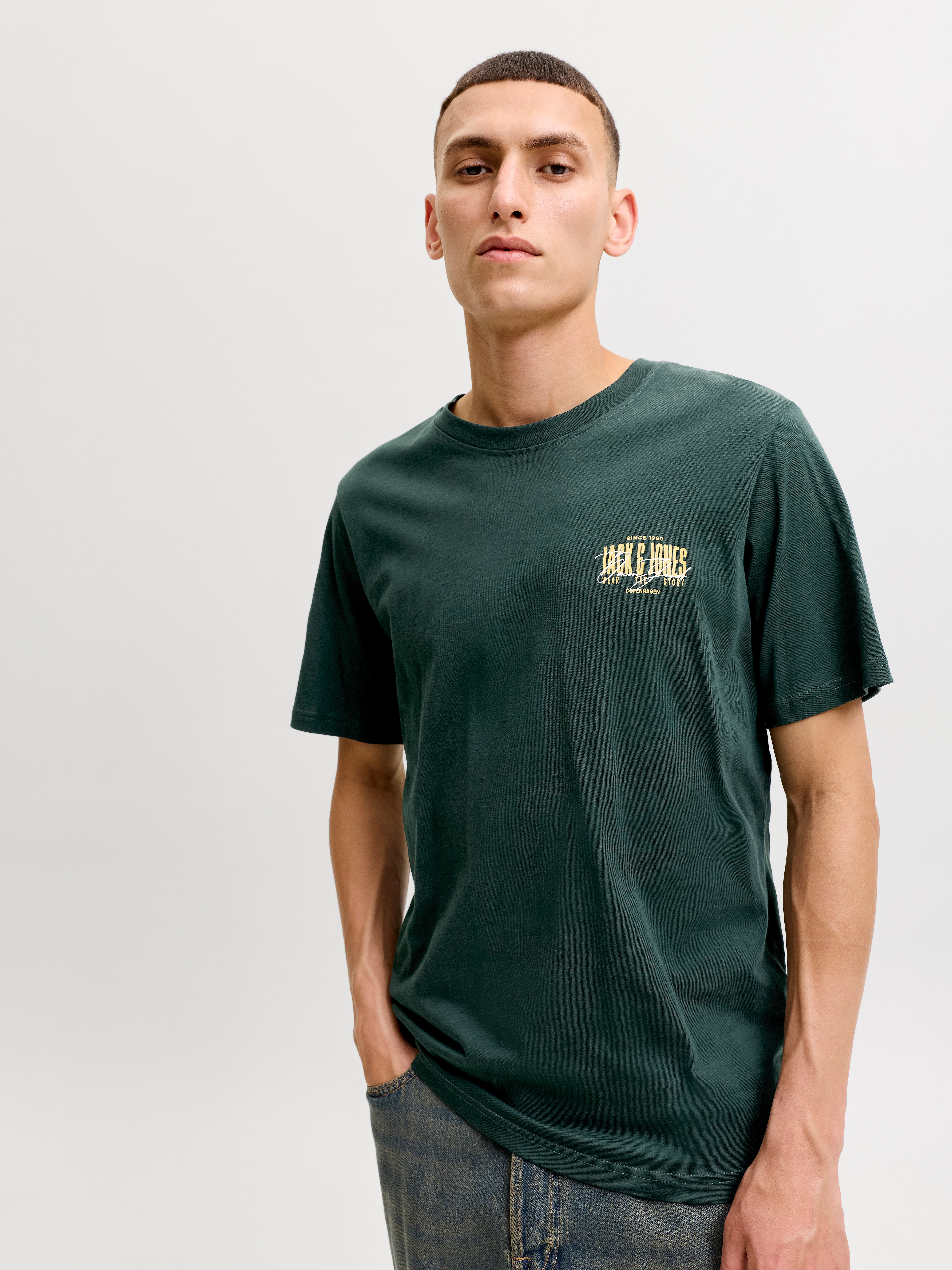 Jack & Jones T-Shirt "Jjaero Tee Ss Crew Neck" Baumwolle, Regular Fit