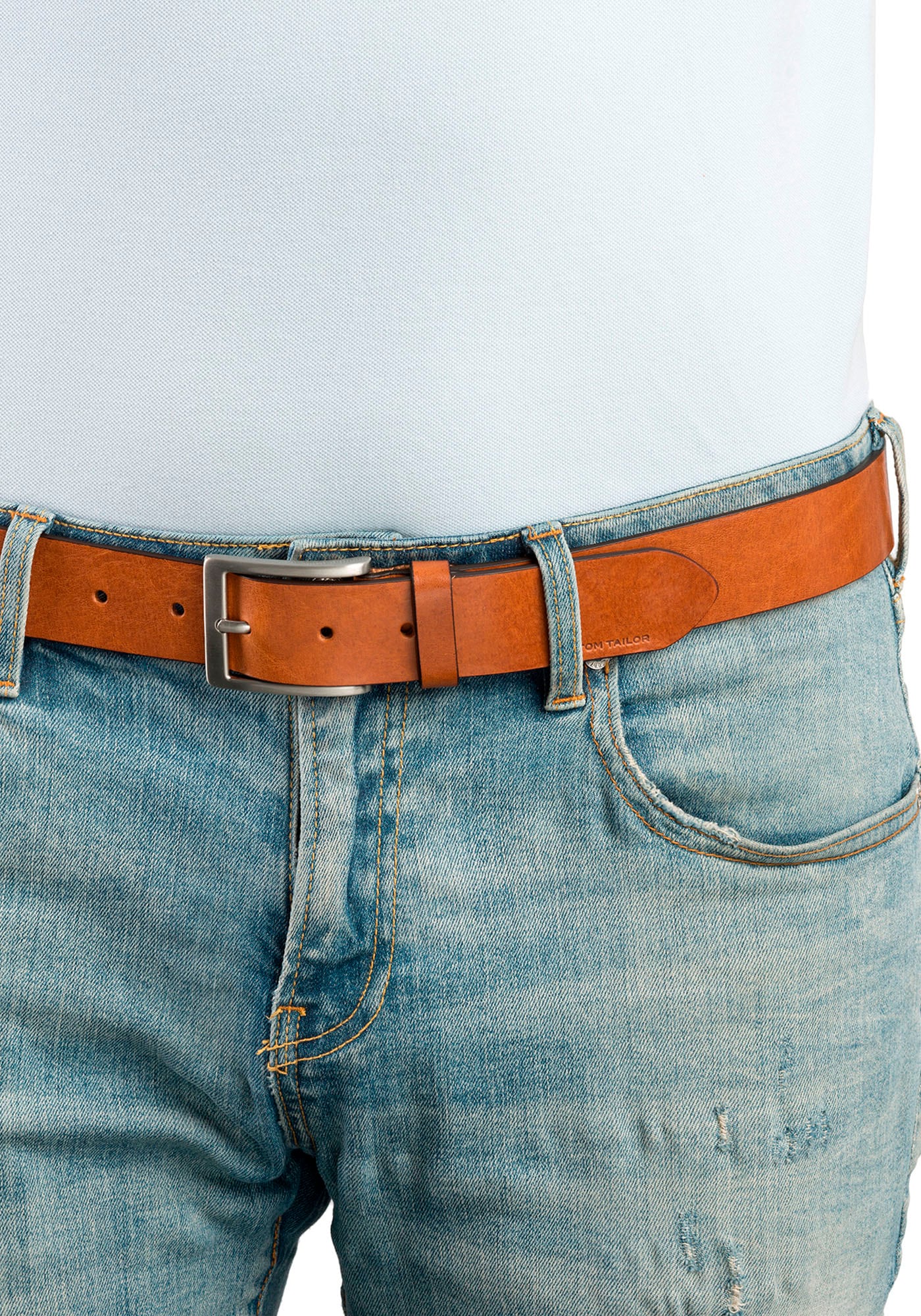 TOM TAILOR Ledergürtel »TTJADEN«, 3,5 cm breiter Herrengürtel, ideal zu Jeans bis Gr. 120