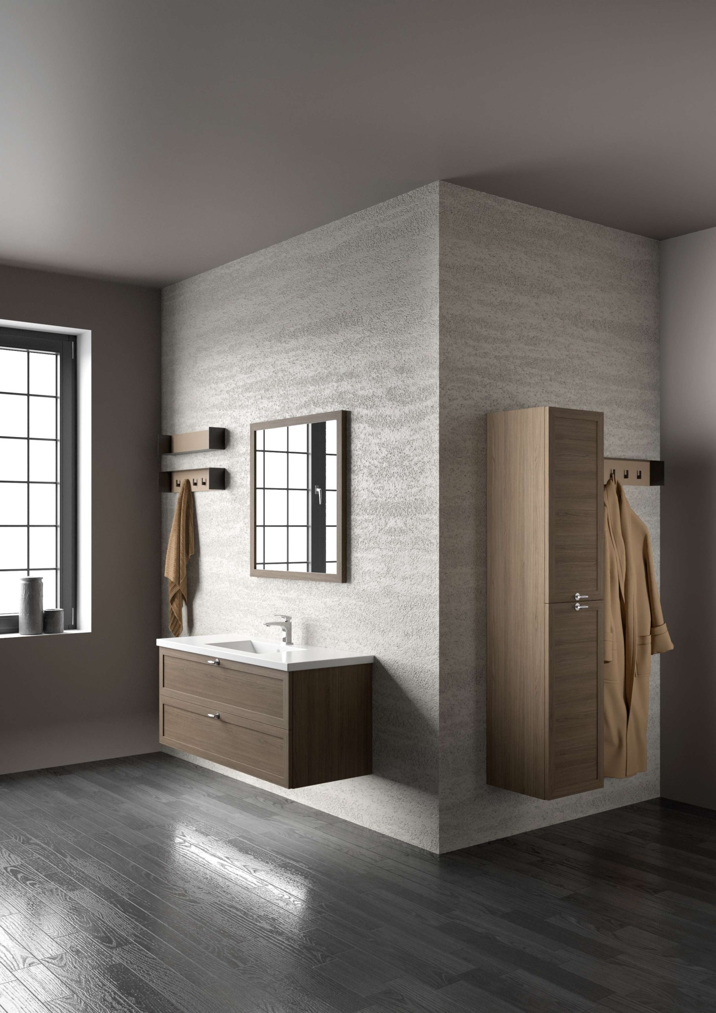 welltime Hochschrank »Rustic«, Höhe 160 cm, mit Soft-Close-Funktion, FSC®-zertifiziert