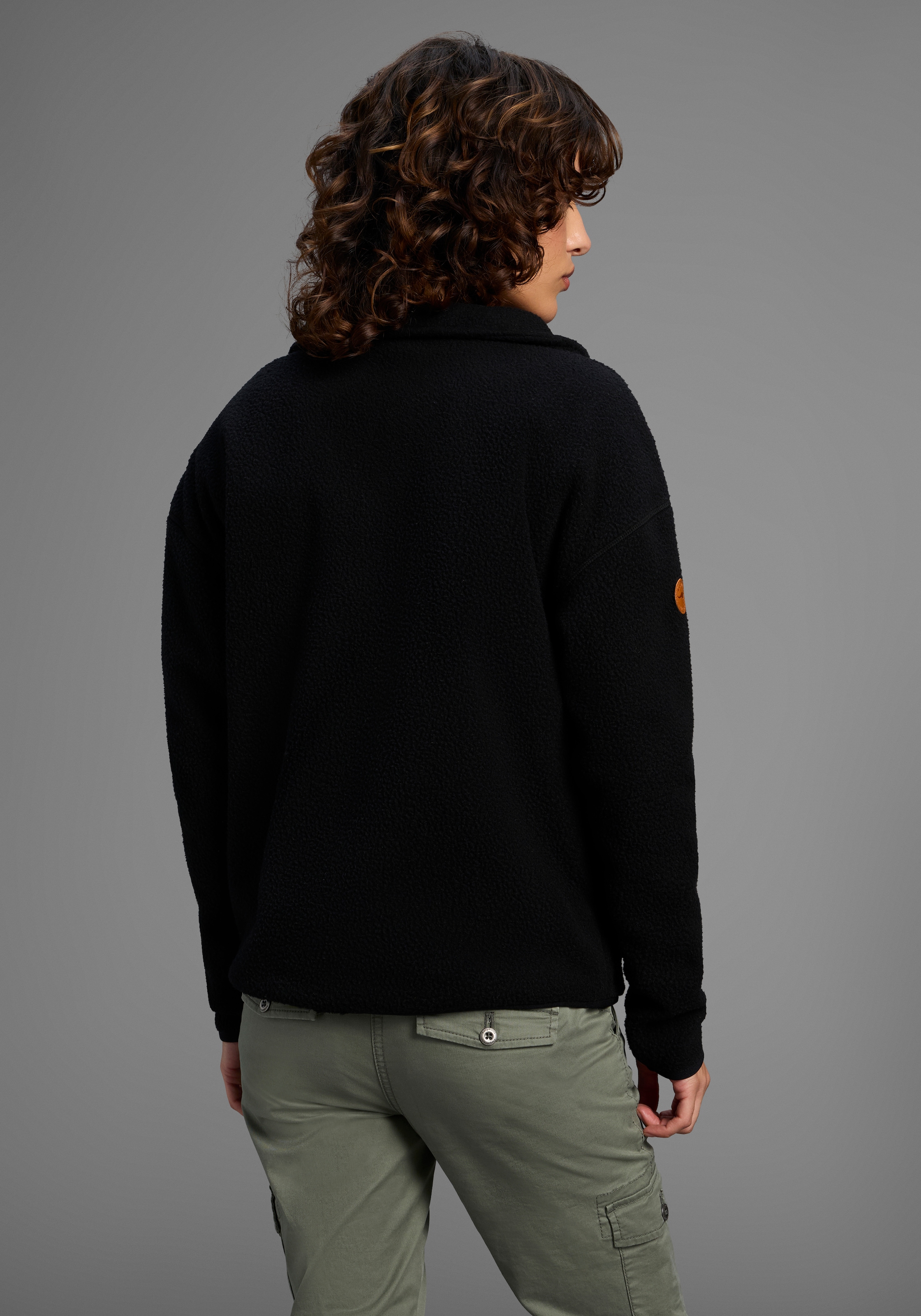 KangaROOS Fleecepullover, aus kuscheligem Sherpa Fleece, Half-zip