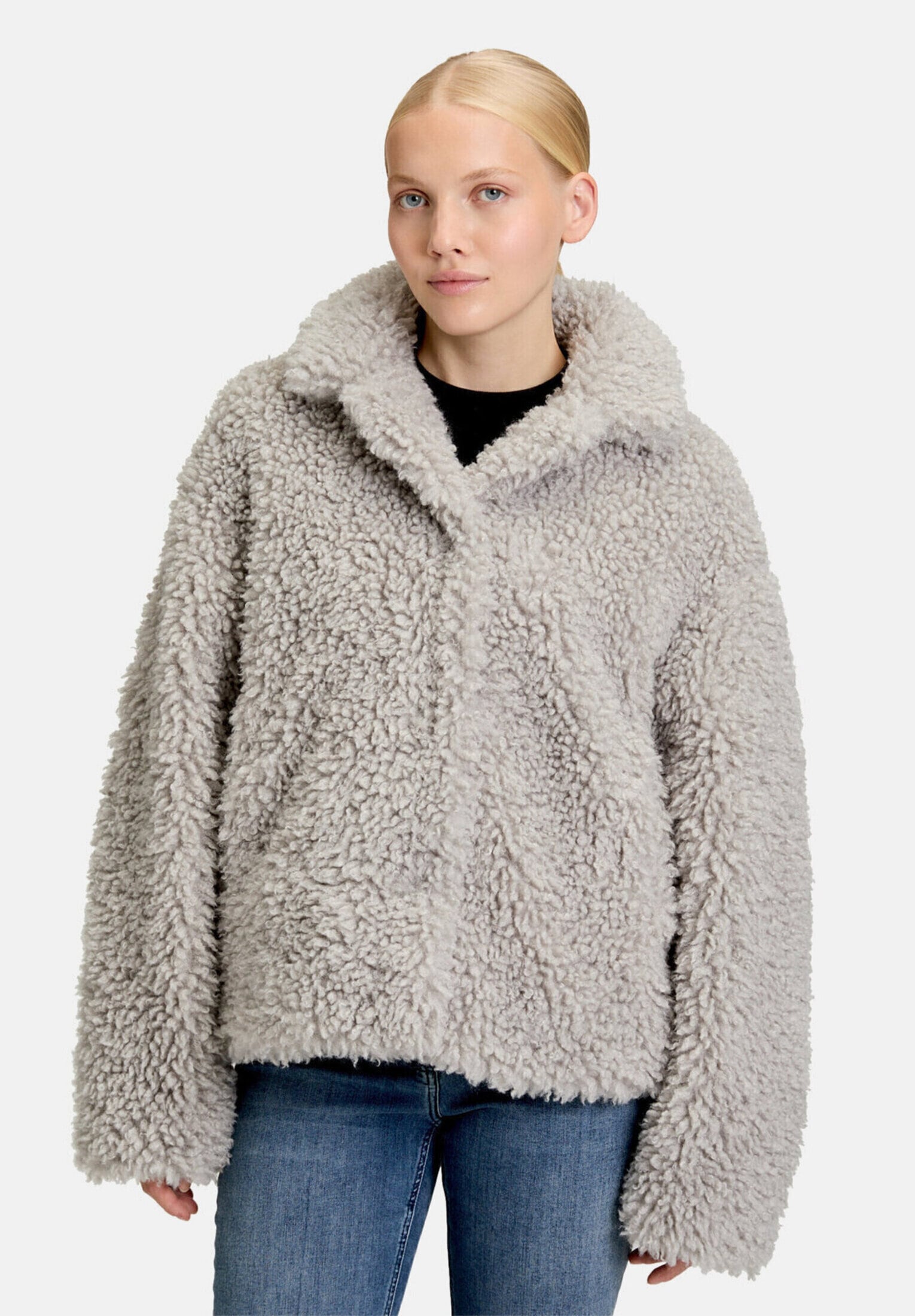Amber & June Plüschjacke »Damen mit Stehkragen«