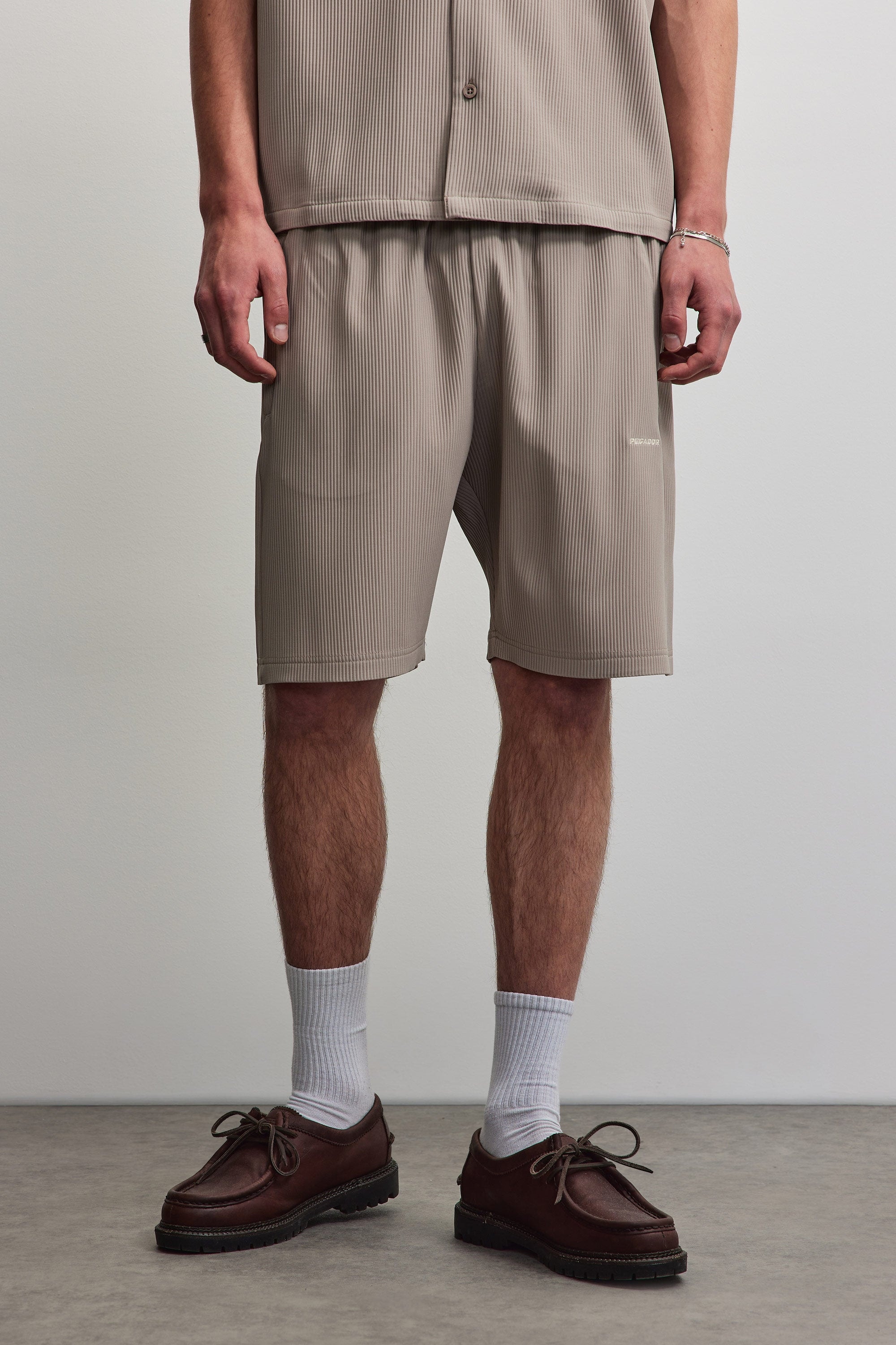 PEGADOR Shorts "TROY PLISSEE SHORTS" Baumwollmischung, regular fit