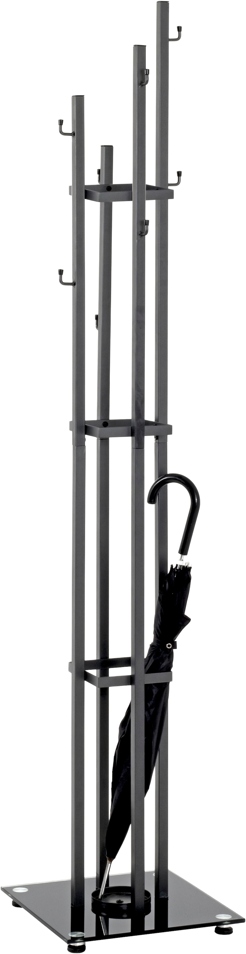HAKU Garderobenständer »Kleiderständer, Standgarderobe« quadratisch - aus Metall Anthrazit - B/T/H 35/35/183 cm