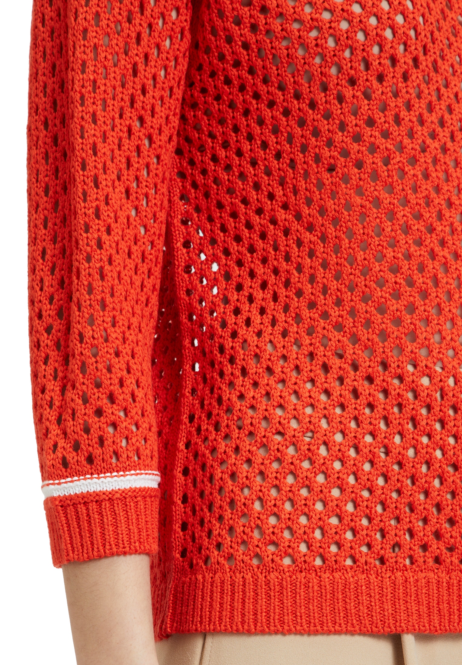 Betty Barclay Strickpullover »Betty Barclay Damen Lochstrick-Pullover mit Strickdetails«, (1 tlg.), Kontraststeppung