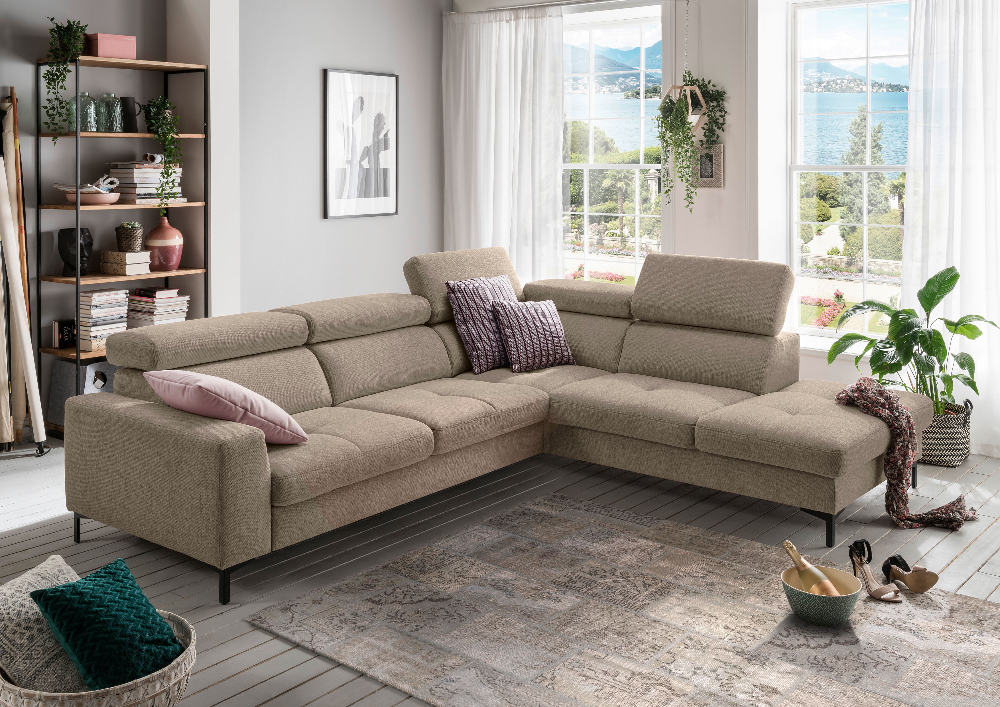 set one by Musterring Ecksofa SO 1300, inkl. USB-Anschluss, wahlweise mit Bettfunktion, Breite 292 cm