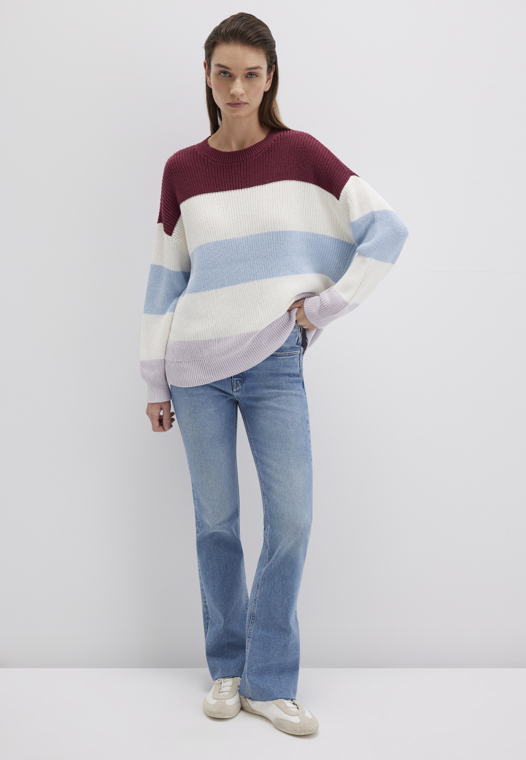 Thumbnail - Mavi Rundhalspullover "STRIPED SWEATER" Gestreifter Pullover