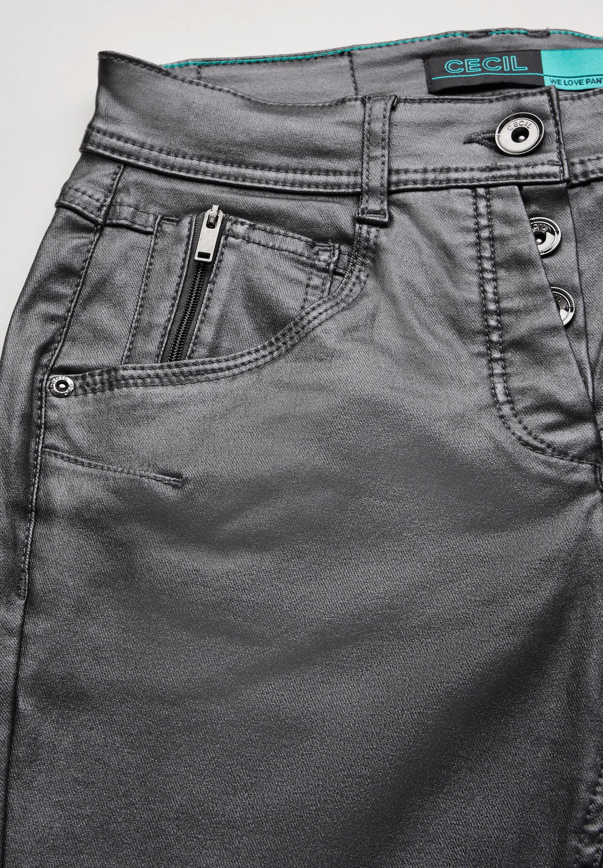 STREET ONE Lederimitathose, 5-Pocket-Style