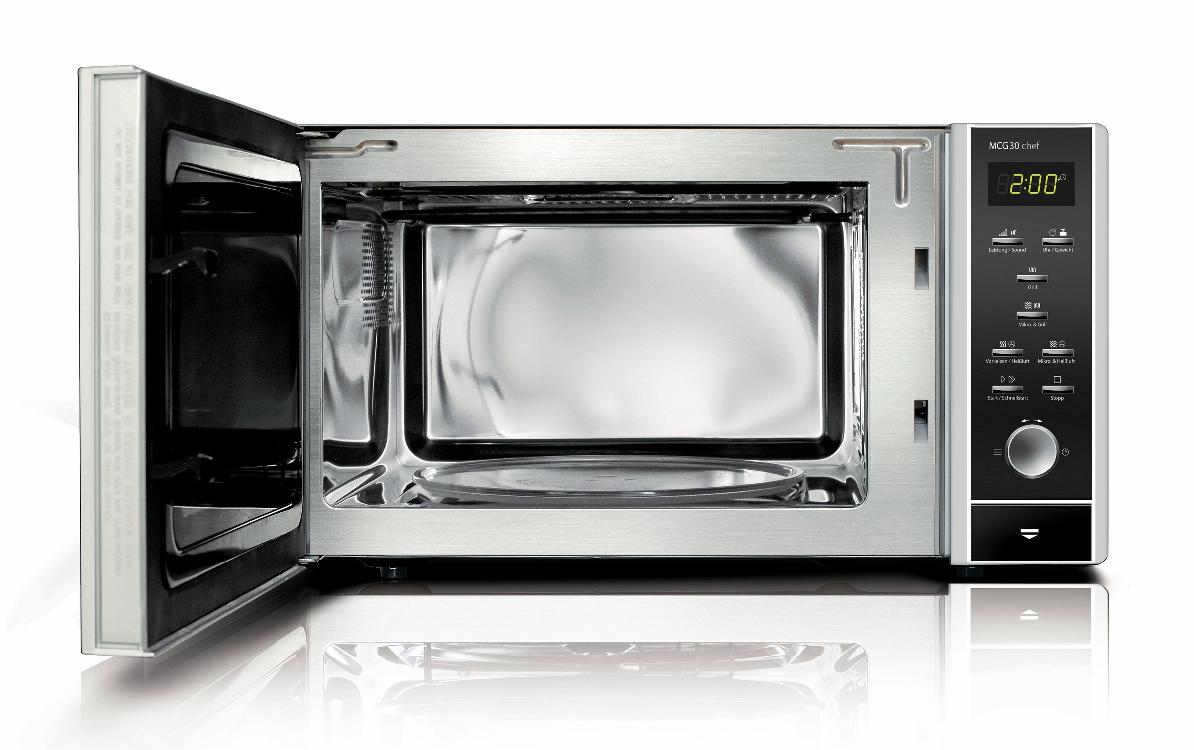 Caso Mikrowelle "MCG30 chef" Grill  Heißluft  Mikrowelle 2200 W 3 in 1, Edelstahl