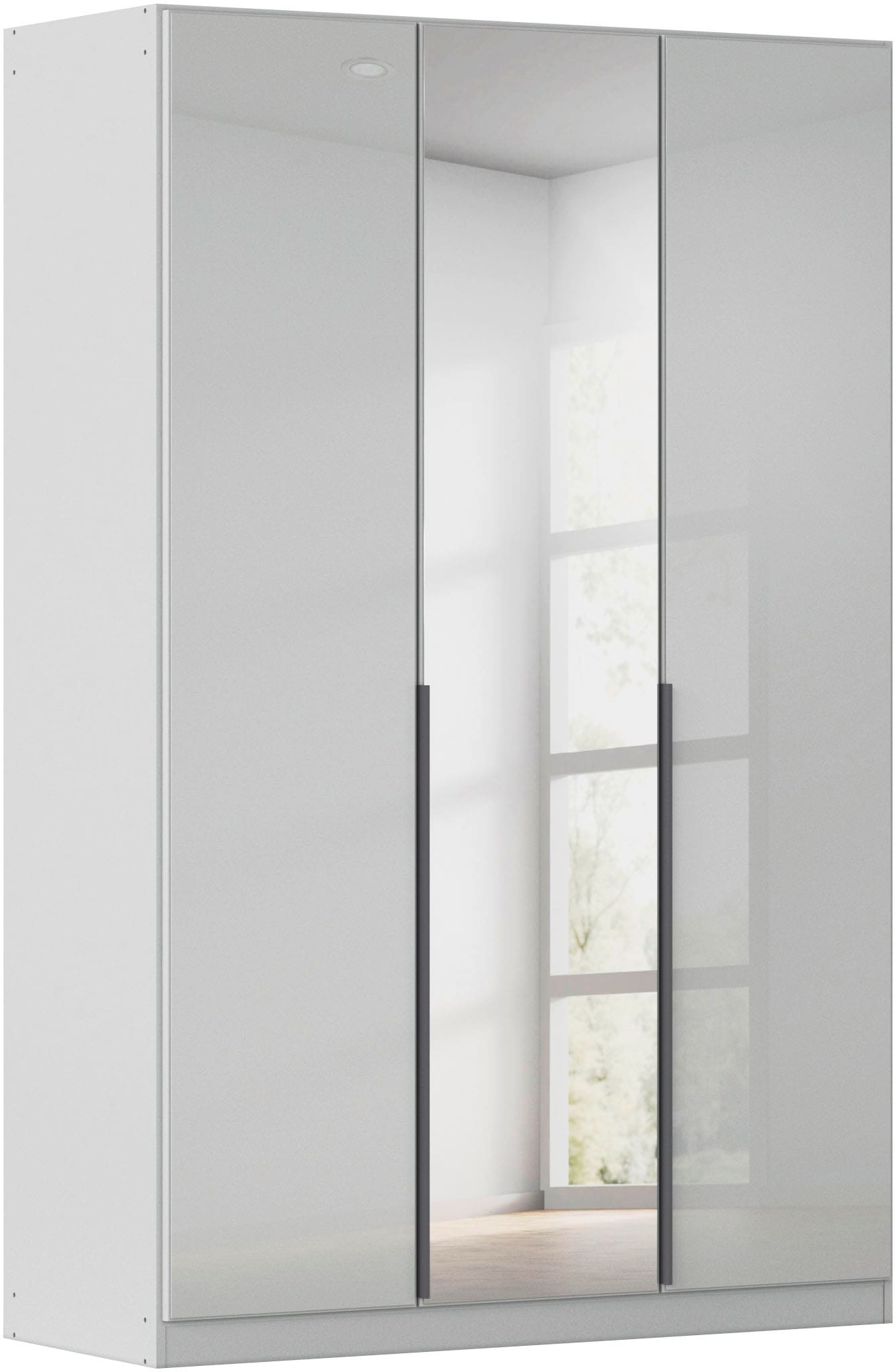 OTTO home Drehtürenschrank "Kleiderschrank Schrank Garderobe AGORDO mit Glasfront und Spiegel" in zwei Griff-Farben, Breiten 91-405 cm, durchdachte Innenausstattung, in 8 Breiten und 2 Höhen MADE IN GERMANY
