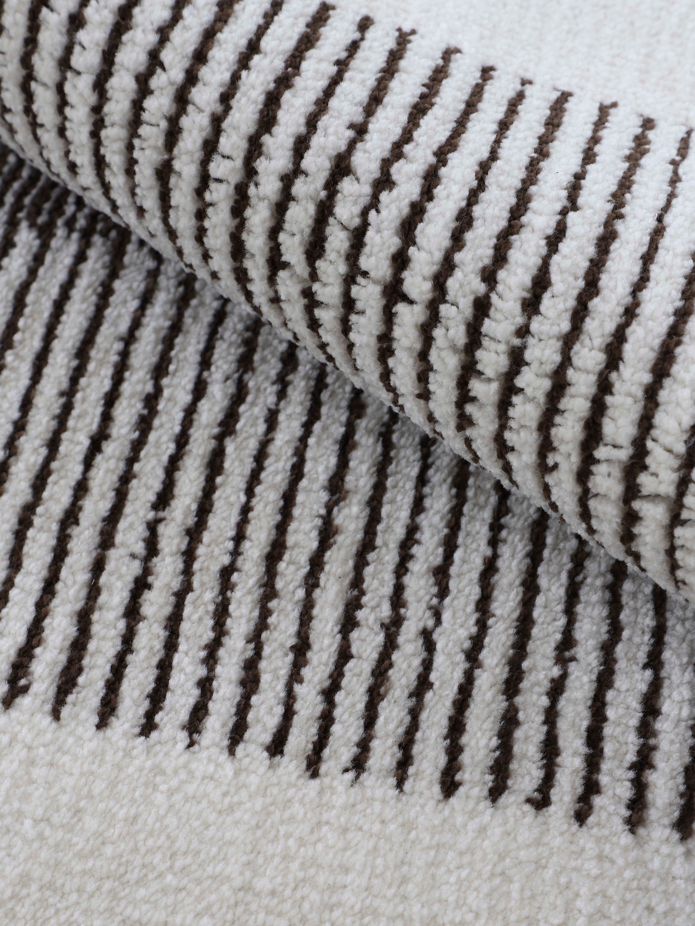 carpetfine Teppich »Holly 7«, rechteckig, 12 mm Höhe, geometrisches Design, gestreift, Hoch Tief Struktur