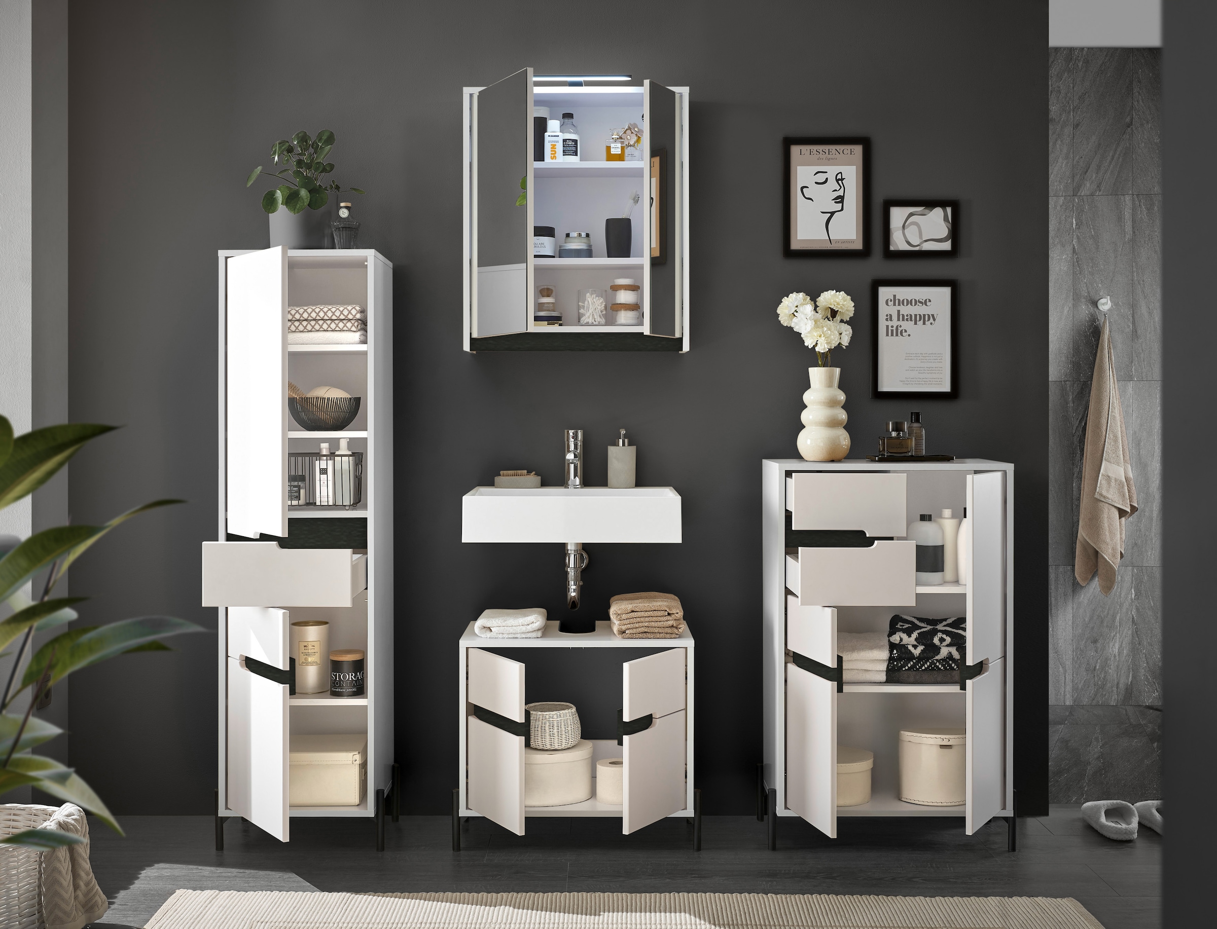 BASIC by Balculina Midischrank »Avanto B/H/T 60x100x35 cm« 1 Stk. tlg. Breite 60cm, Softclose für Türen, FSC-Mix 70%