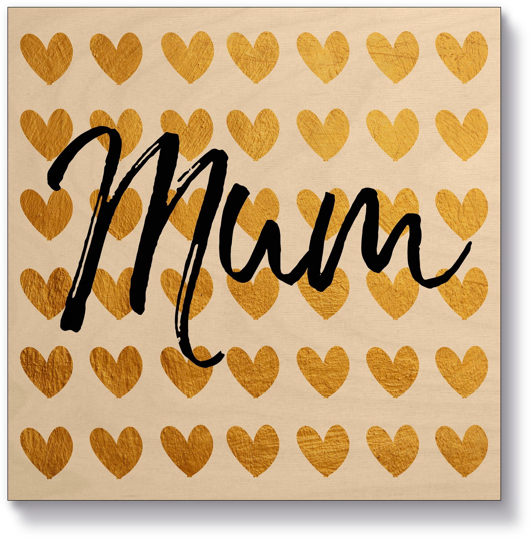 Artland Holzbild "Goldene Herzen für Mama", Sprüche & Texte, (1 St.) günstig online kaufen