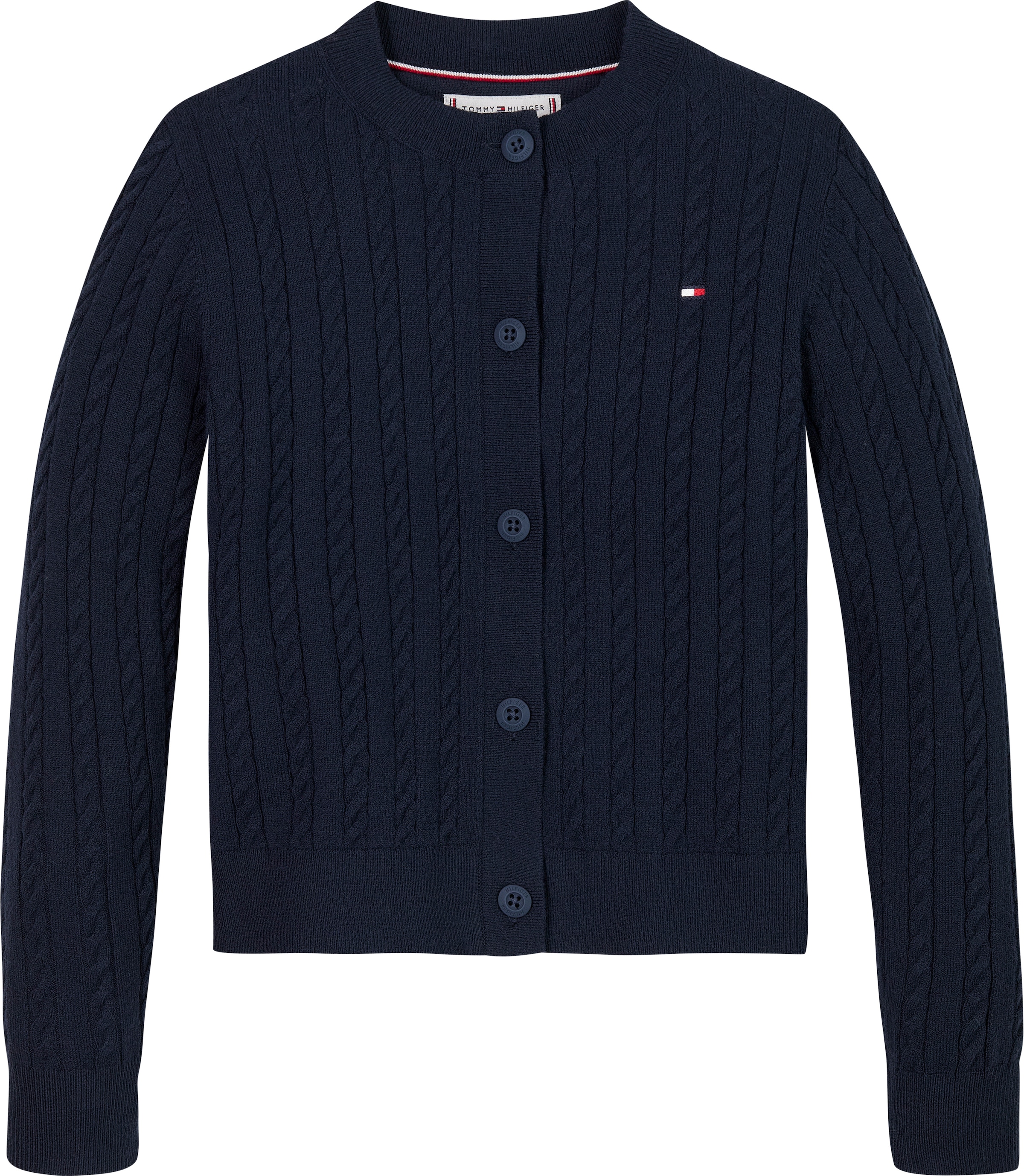 Tommy Hilfiger Strickjacke »MINI CABLE CARDIGAN«, mit kleinem Zopfmuster