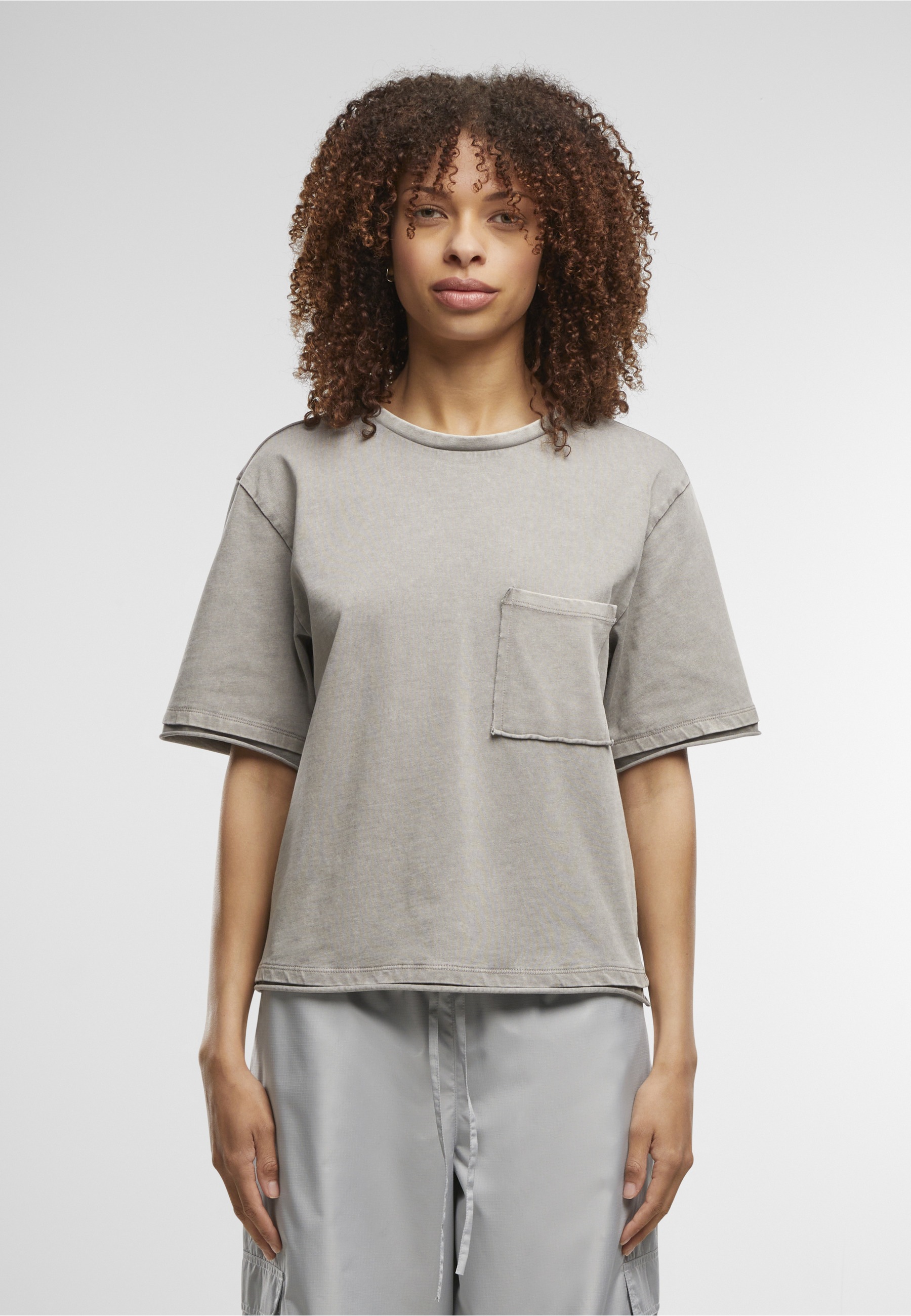 URBAN CLASSICS T-Shirt »Urban Classics Ladies Washed Jersey Boxy Shirt« 1 Stk.