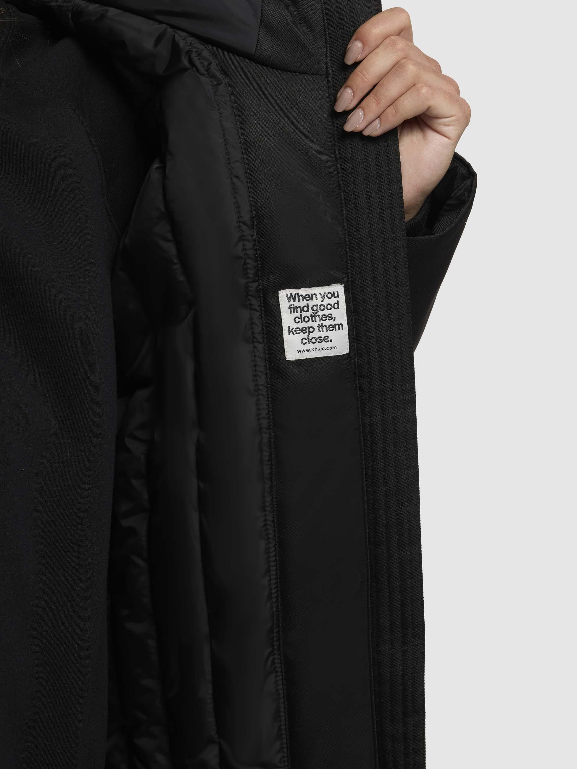 khujo Wintermantel »Agneta-YM« Langer Damen Mantel mit weichem Teddyfleece an der Kapuze