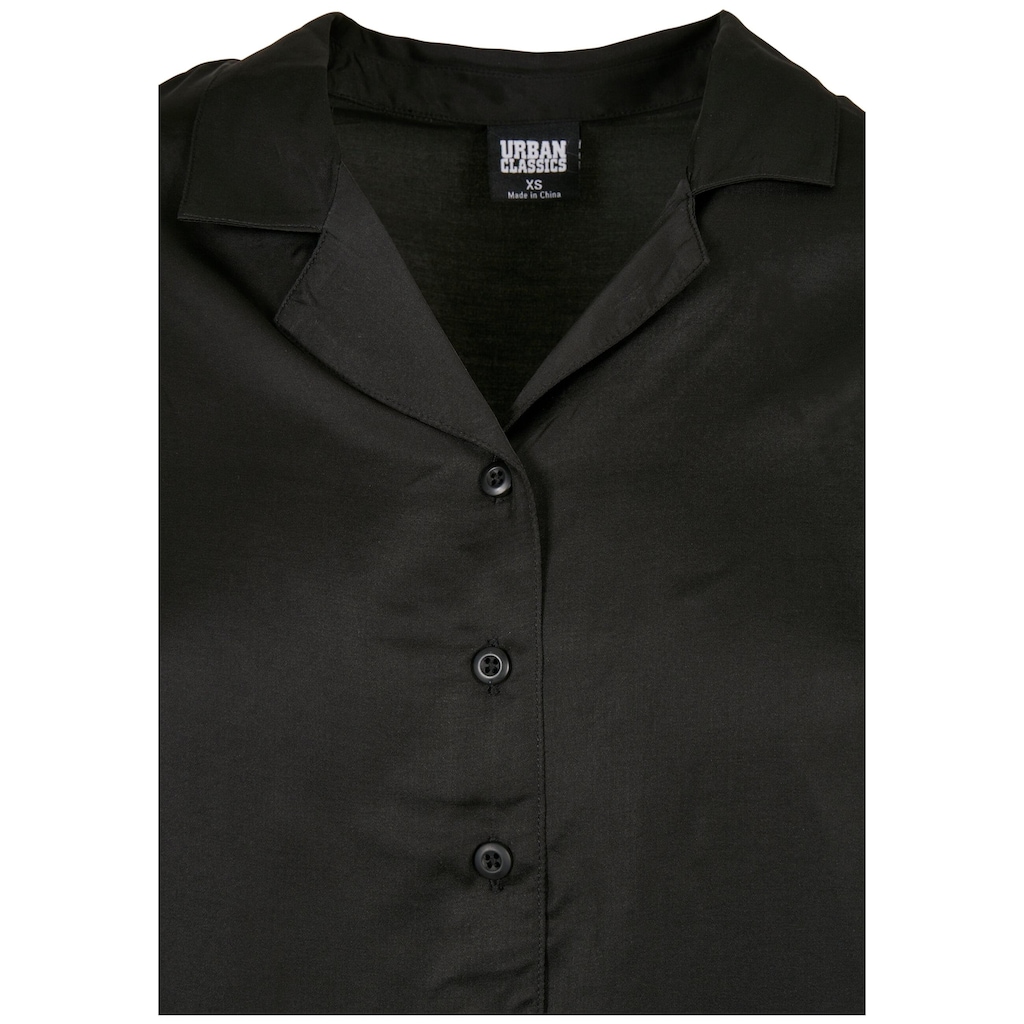 URBAN CLASSICS Langarmhemd »Urban Classics Damen Ladies Viscose Satin Resort Shirt«, (1 tlg.)