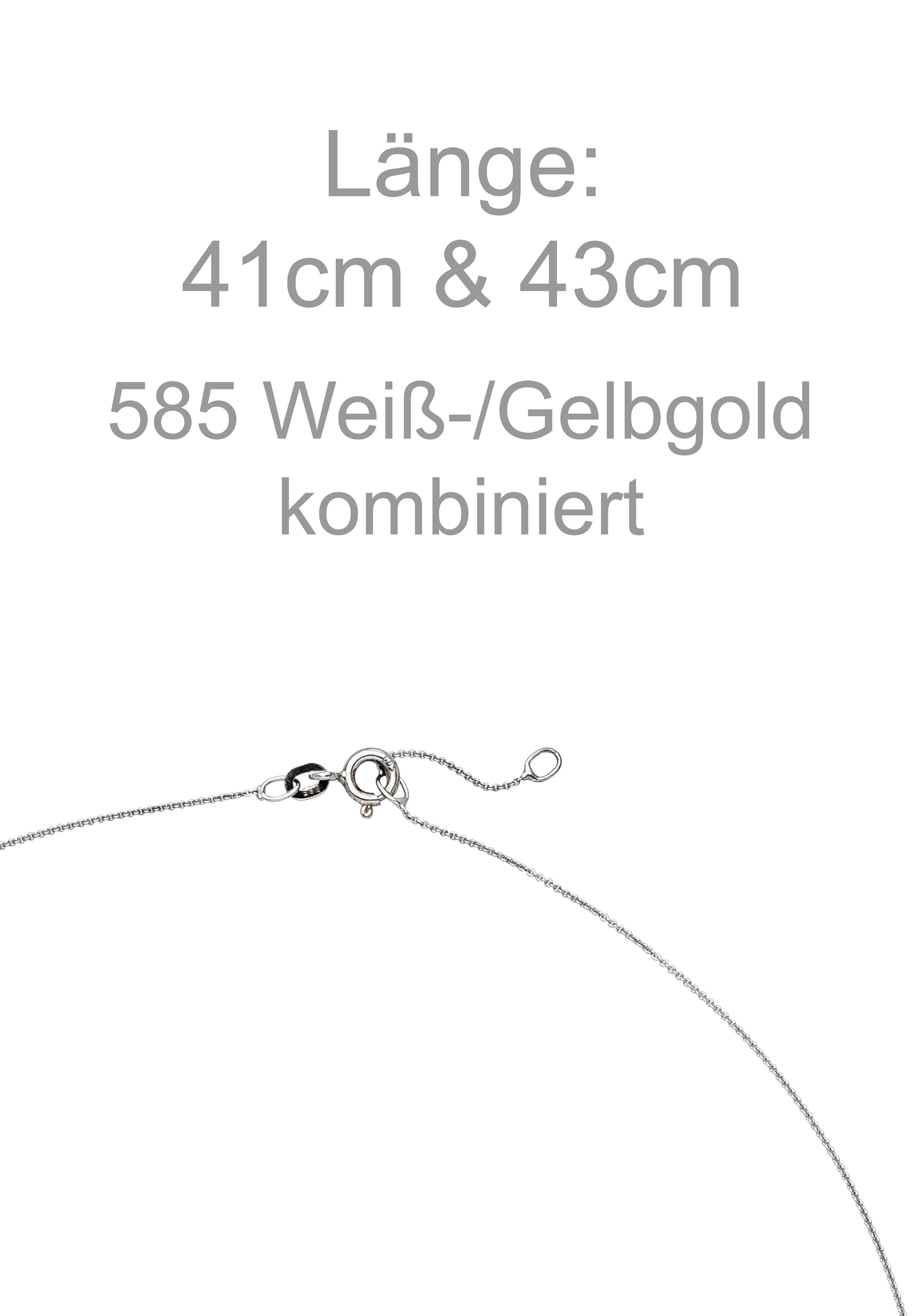 JOBO Collier »Unendlichkeit« 585 Gold bicolor mit 5 Diamanten