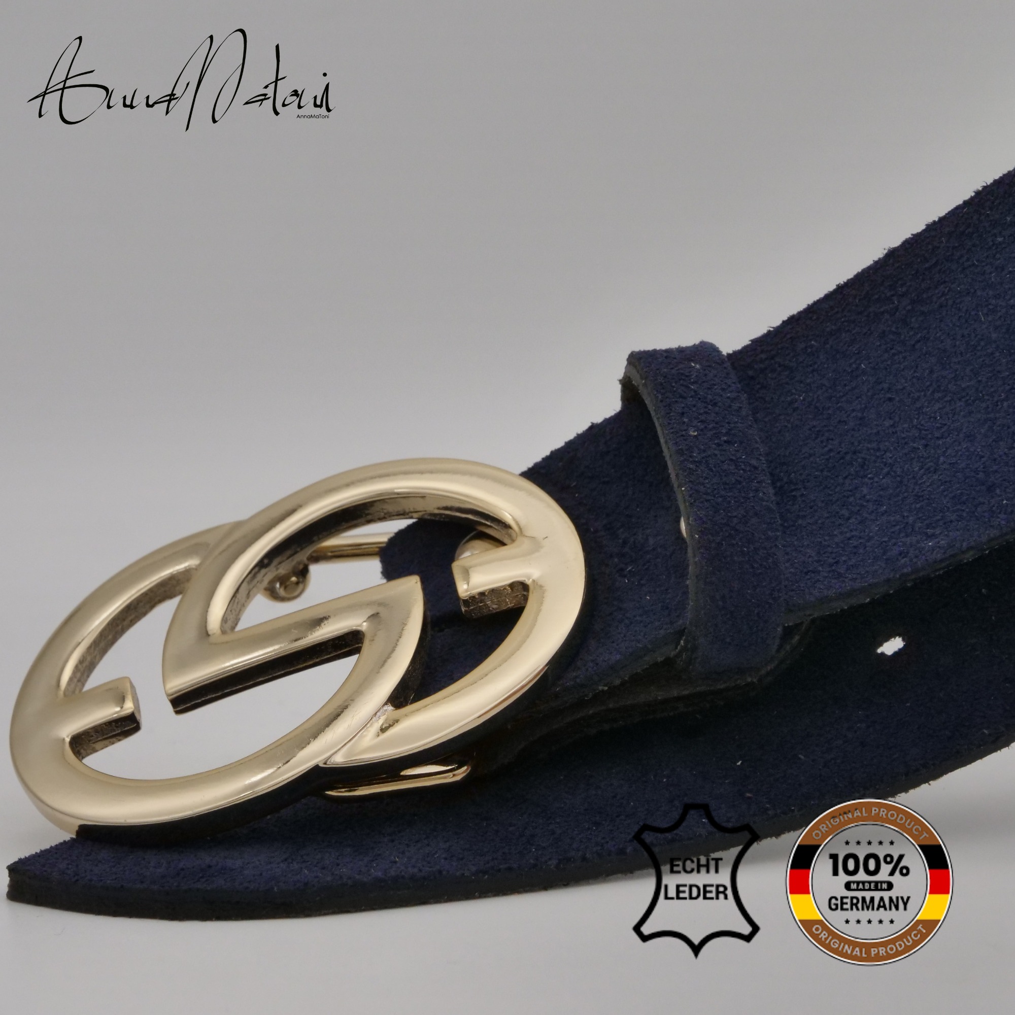 Thumbnail - AnnaMatoni Ledergürtel "AnnaMatoni Damen Ledergürtel in hochwertigem Velour Leder 4cm"