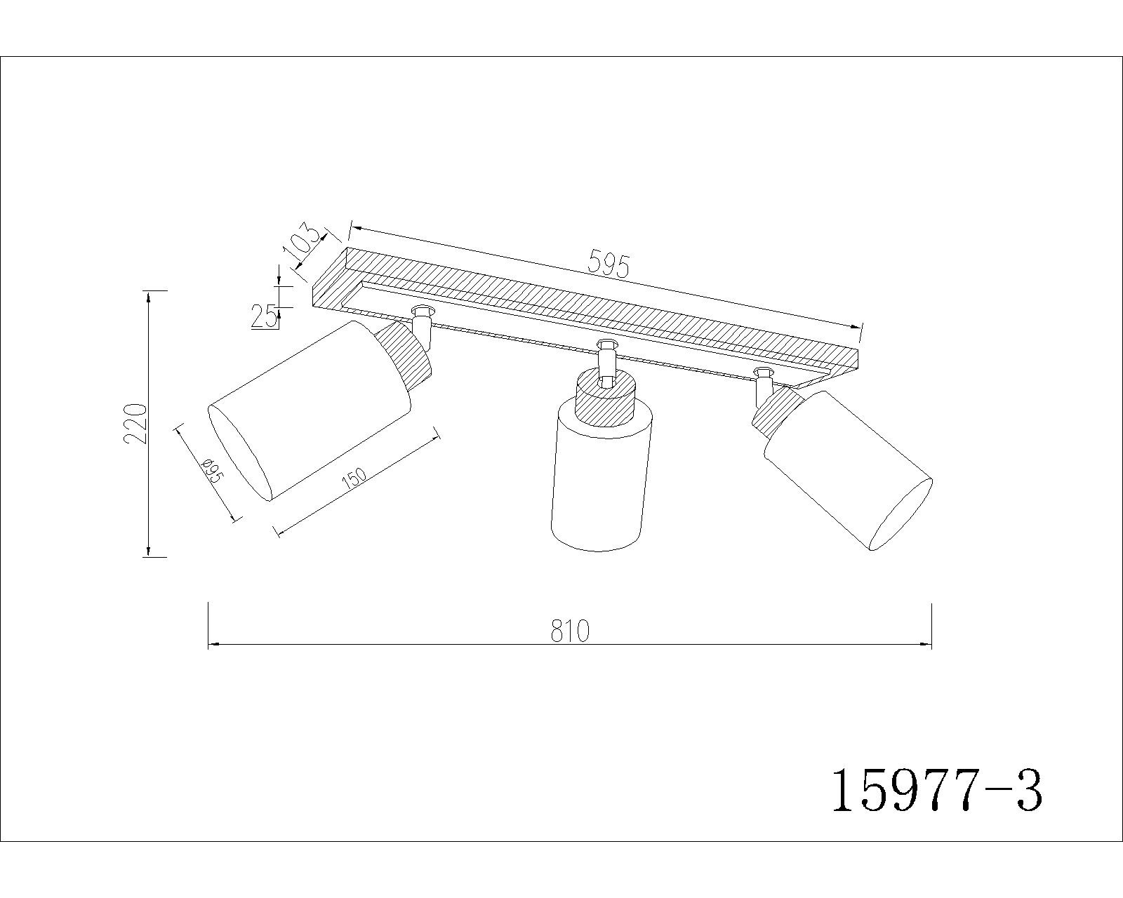 GLOBO LIGHTING Deckenstrahler »ROWENA« E27 1 Stk. Flexibler Strahler, drehbar, Holz & Metall, klassisch modern