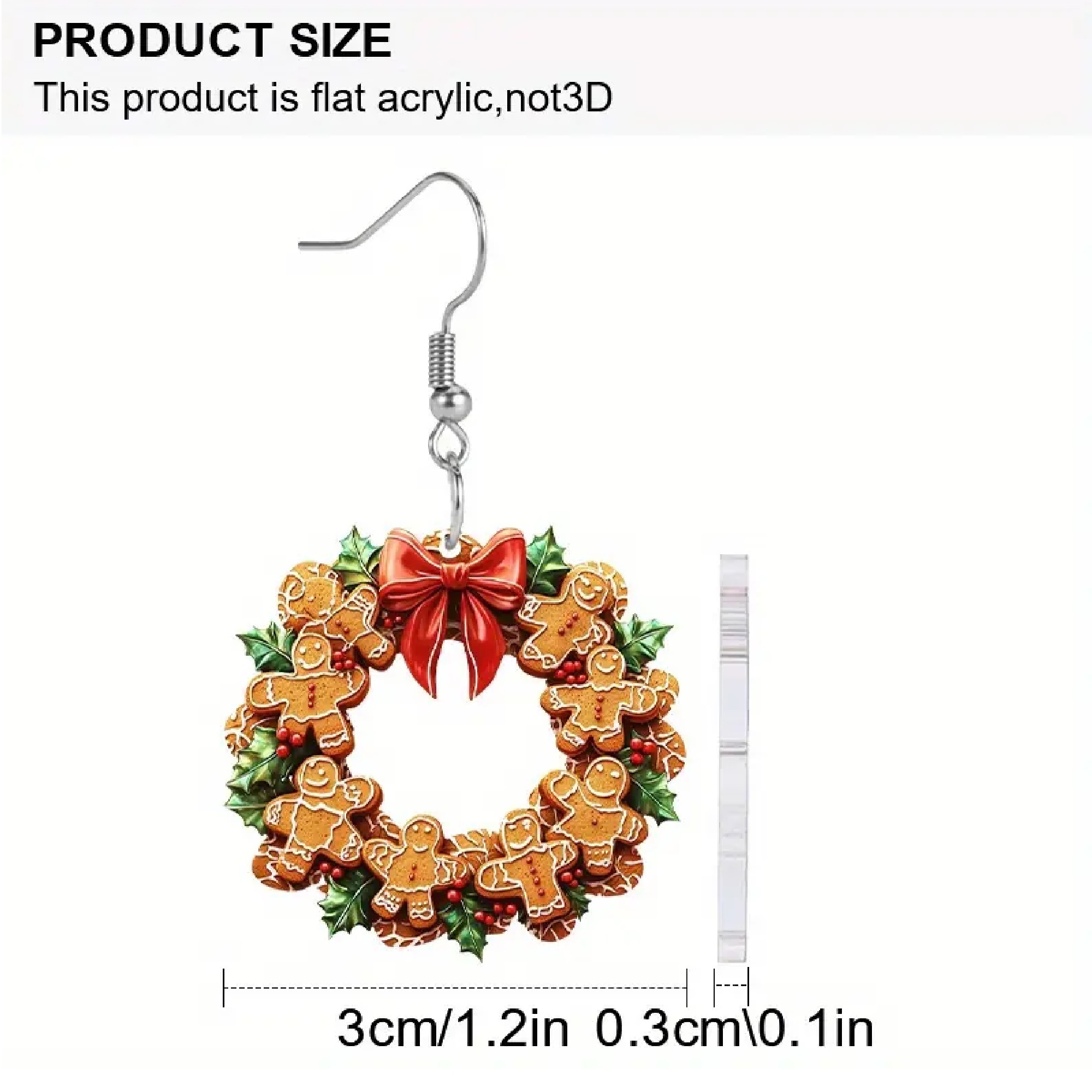 Adelia´s Paar Ohrhänger »Weihnachtsschmuck Ohrringe Ohrhänger Weihnachtskranz aus Acryl« Weihnachtsschmuck Ohrhänger Weihnachtskranz aus Acryl