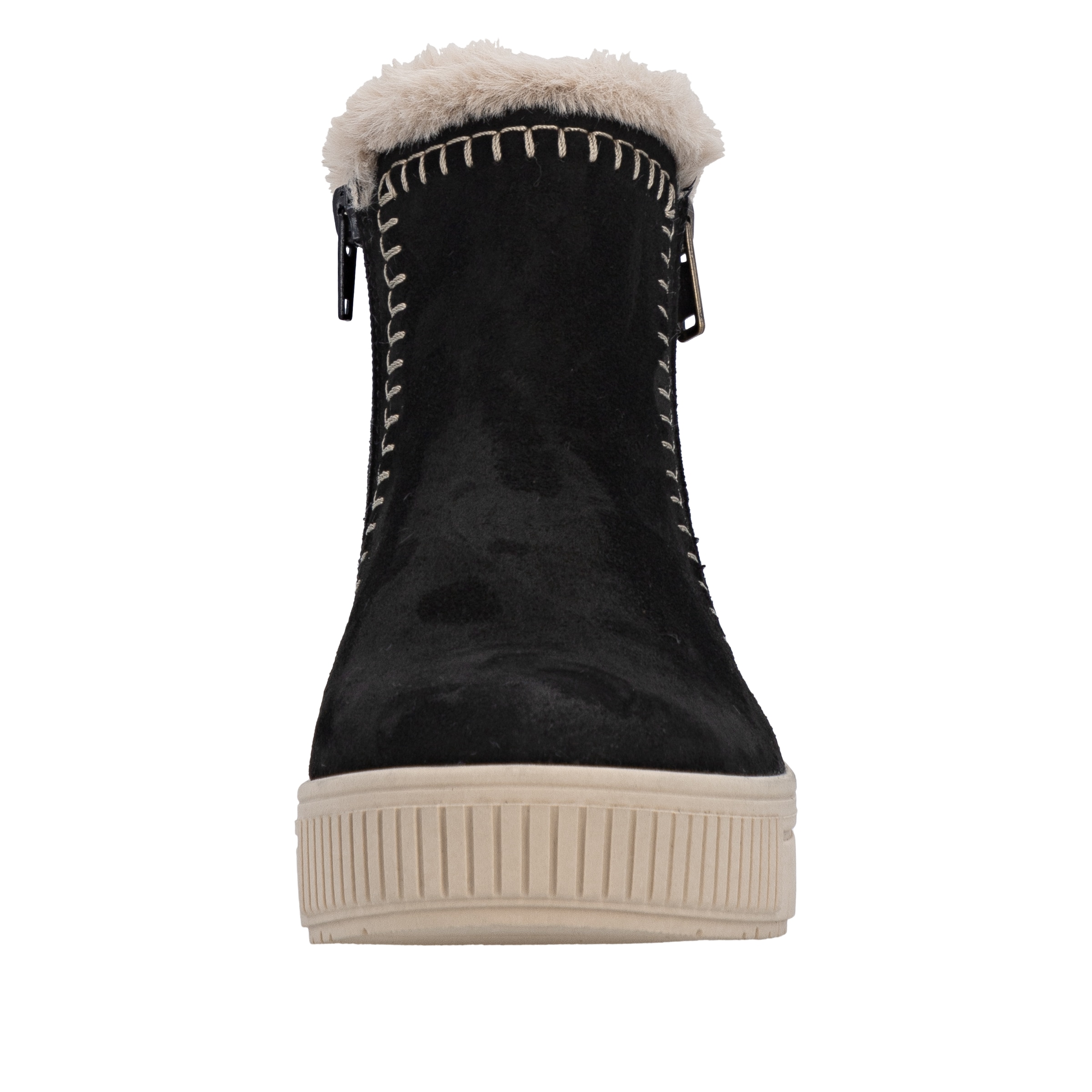 Remonte Winterboots »Elisabeth Hurley-Collection«, Winterstiefelette, Plateauboots mit Fellimitat-Besatz und Softfußbett