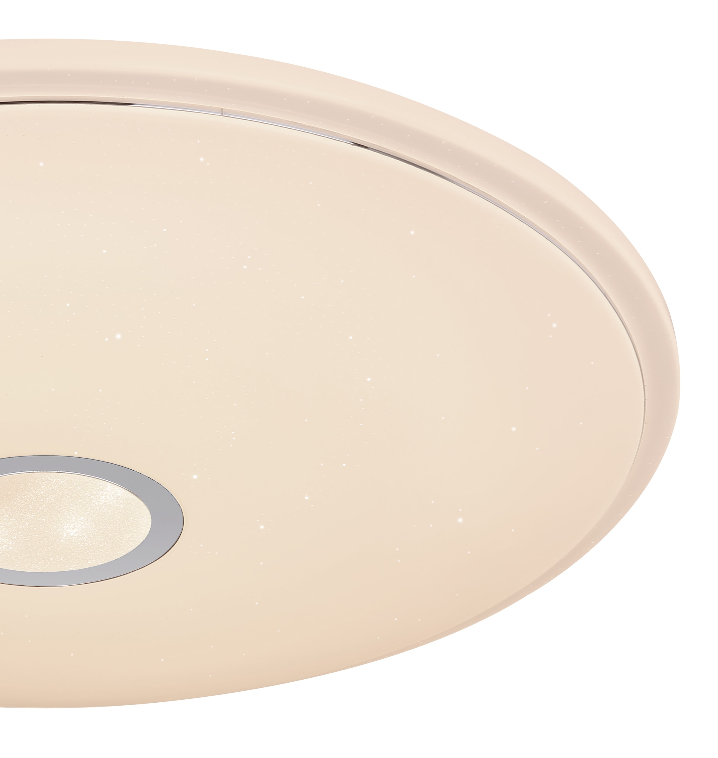 GLOBO LIGHTING Deckenleuchte »CONNOR« LED-Modul 1 Stk. Deckenleuchte Weiß/Opal, Chromring, RGB, SmartLight, LED 30W