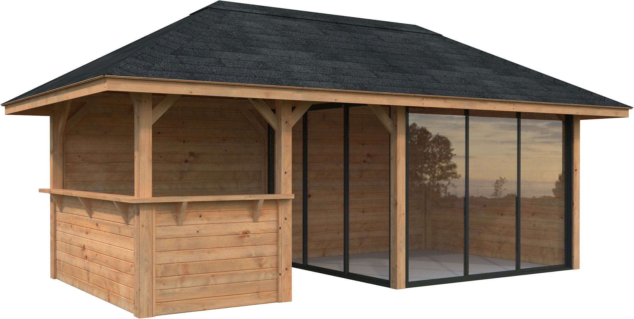 Palmako Gartenhaus »Bianca 16,6 m², Set 507 Slide Plus«