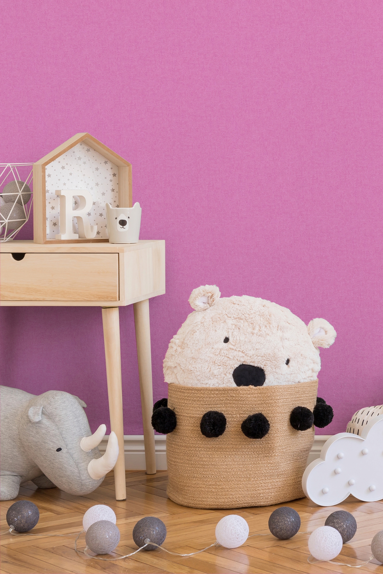 living walls Vliestapete »Little Stars«, uni-einfarbig-unifarben, Kinder Tapete einfarbig Tapeten Kinderzimmer Schlafzimmer Pink modern