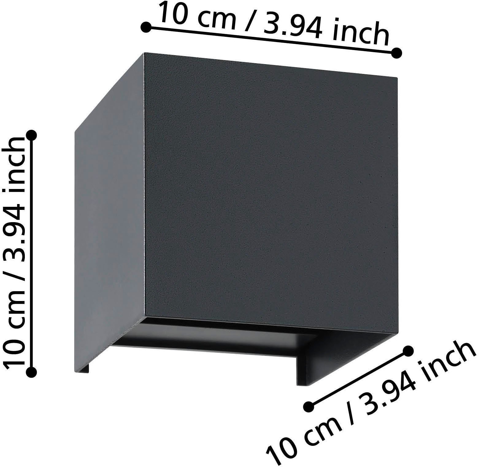 EGLO Wandleuchte »Valmontone Wandlampe,innen, Würfel, indirekte Up und Down Beleuchtung« LED-Modul 1 Stk. Warmweiß