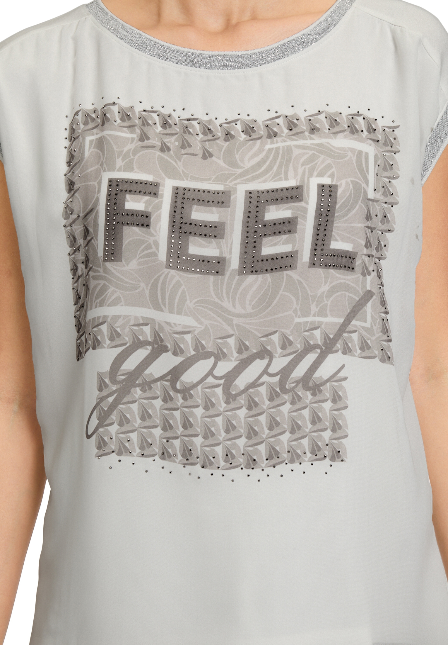 Betty Barclay Kurzarmshirt »Betty Barclay Damen Blusenshirt mit Aufdruck«, (1 tlg.), Glitzersteine
