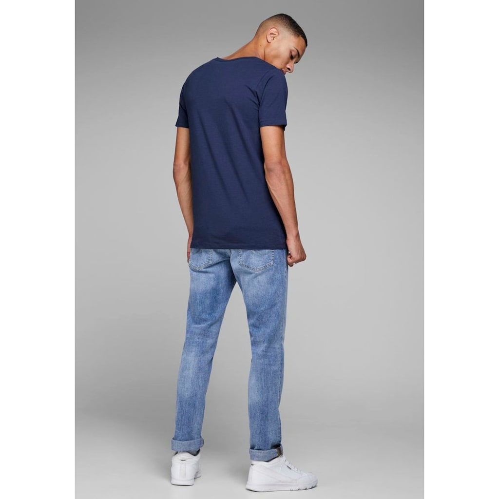 Jack & Jones T-Shirt »SLIM- FIT BASIC TEE V-NECK«, mit V-Ausschnitt