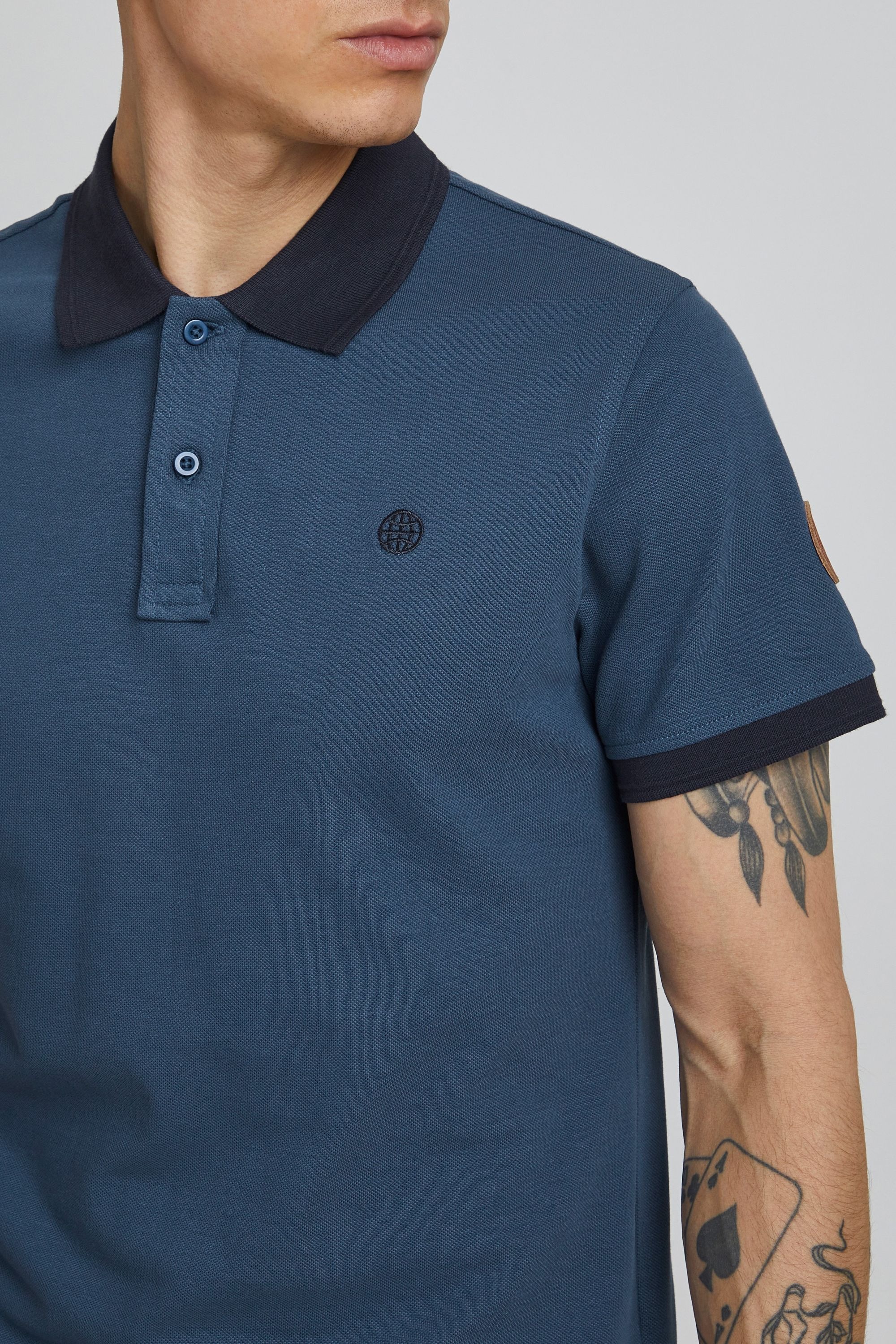 BLEND BHRalf Herren Poloshirt Ensign Blau Gr. L 3