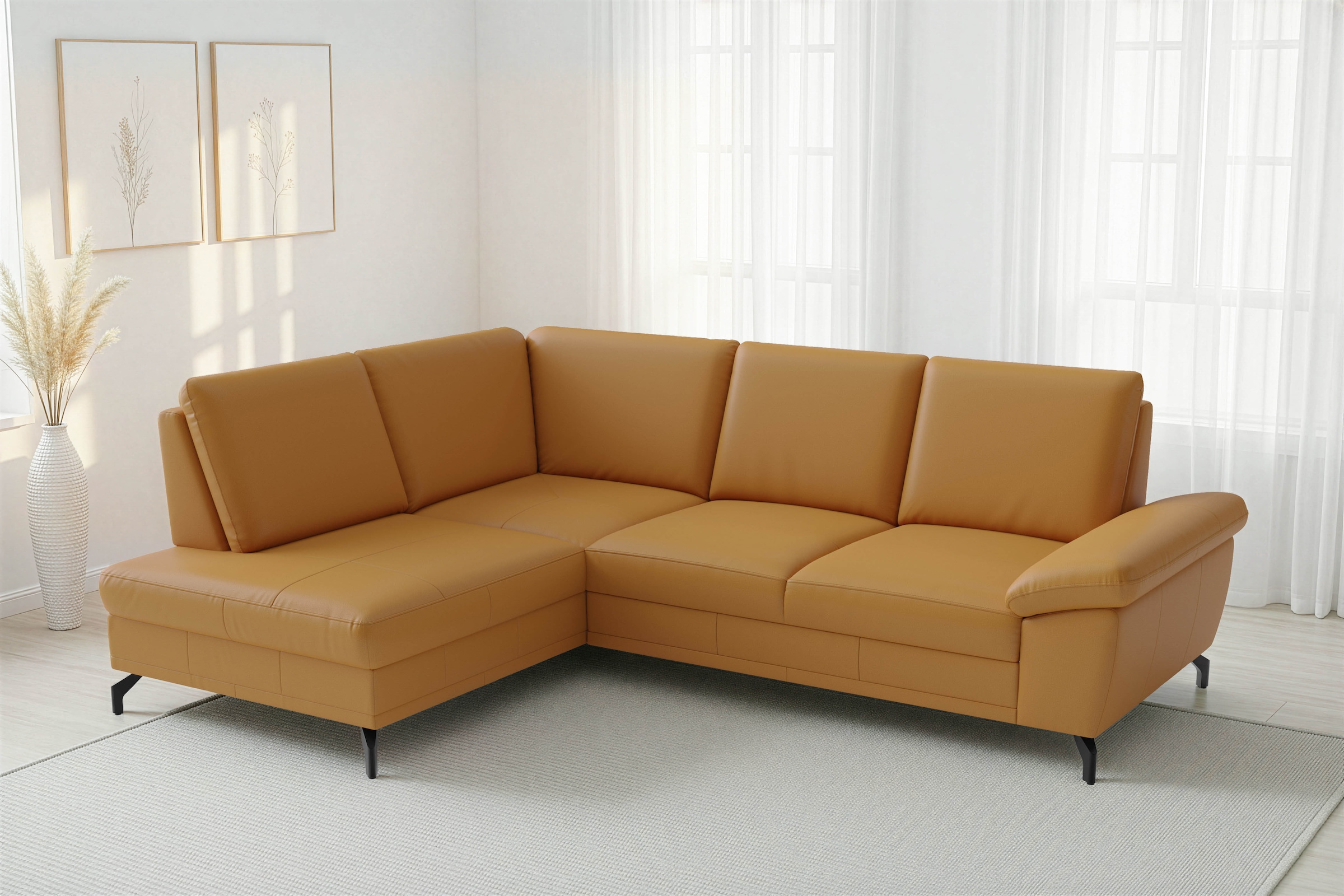 sit&more Ecksofa "Chelsea L-Form, B: 249 cm, Armteil- & Sitztiefenverstellung, Leder" optional mit Schlaffunktion und Bettkasten