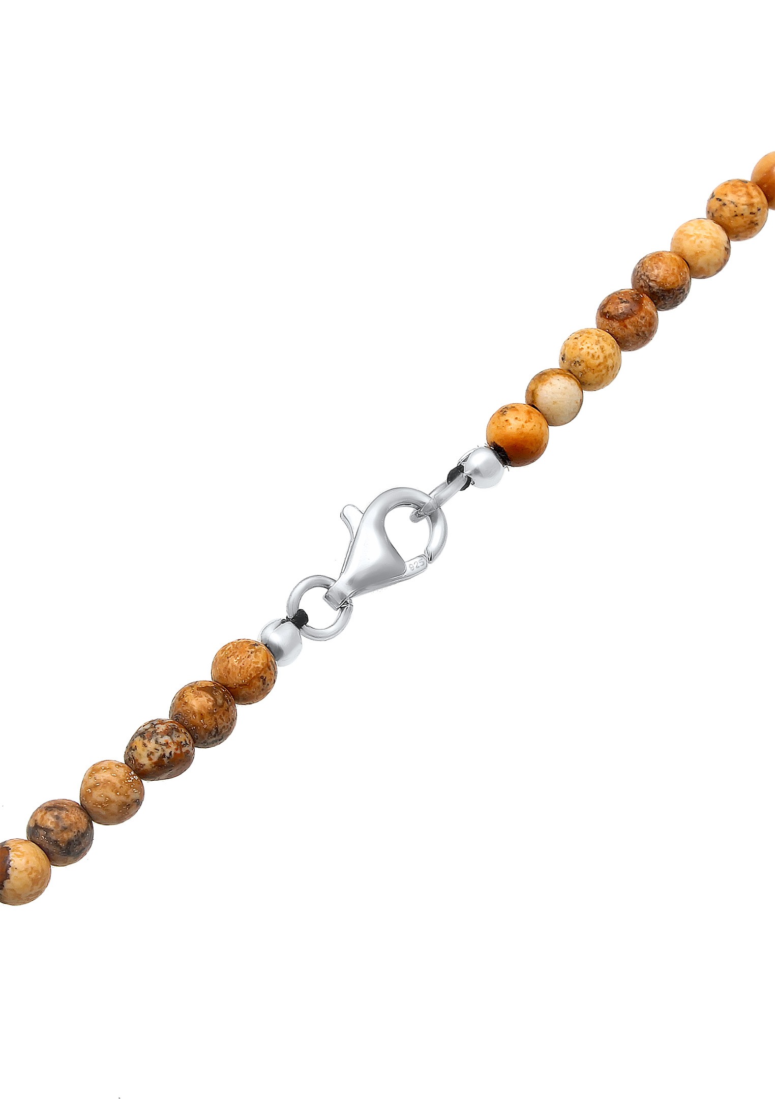 Kuzzoi Kette mit Anhänger »Herren Halbmond Achat Jasper Look 925er Silber«